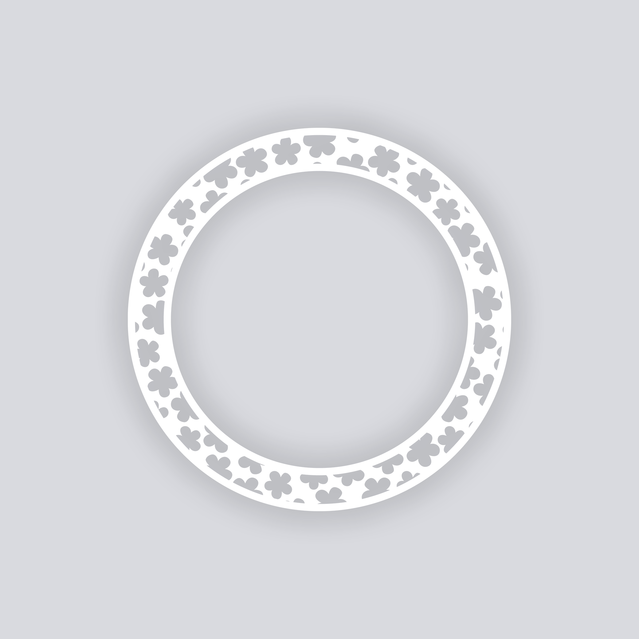 Ditsy Flowers Circle Rim Clay Stencil