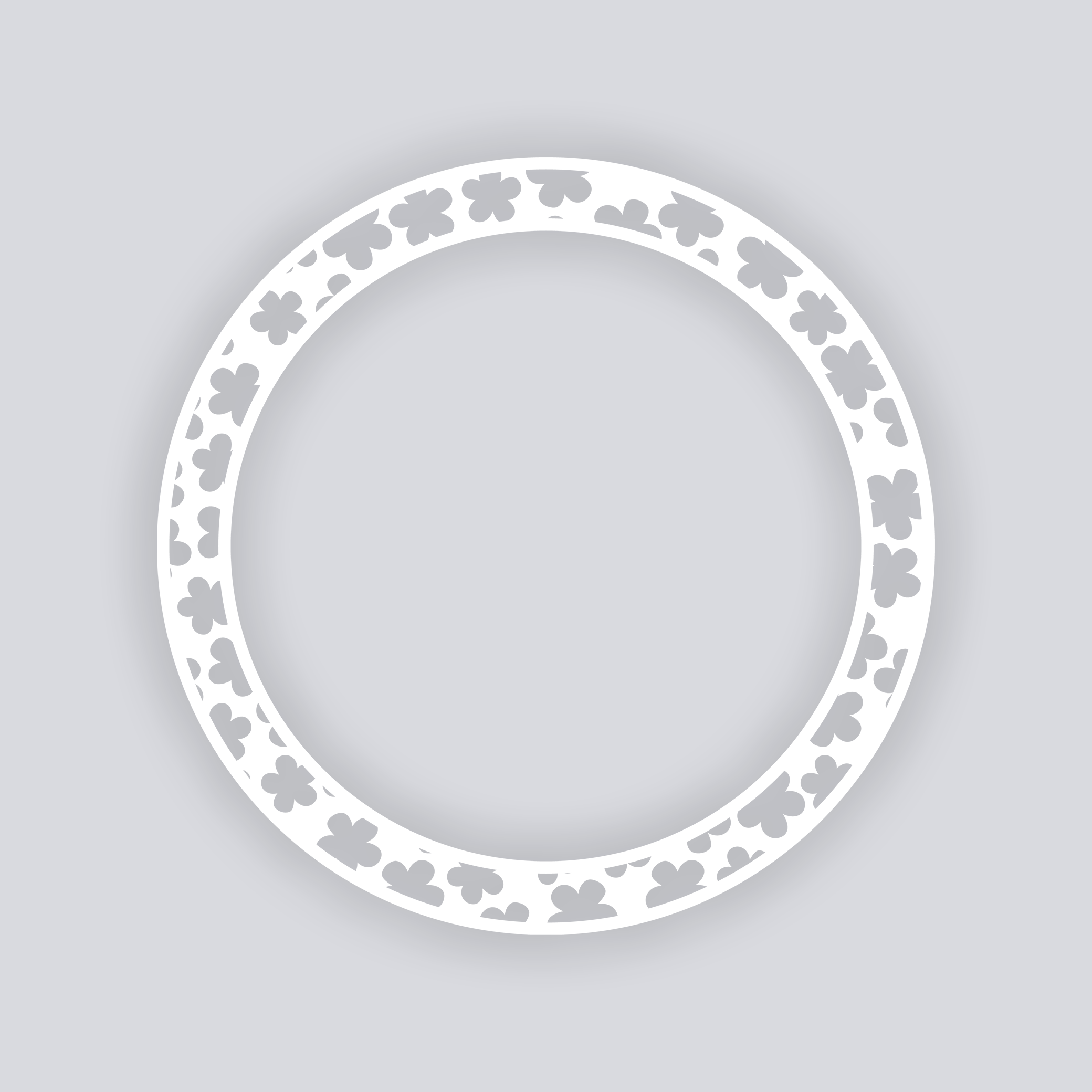Ditsy Flowers Circle Rim Clay Stencil