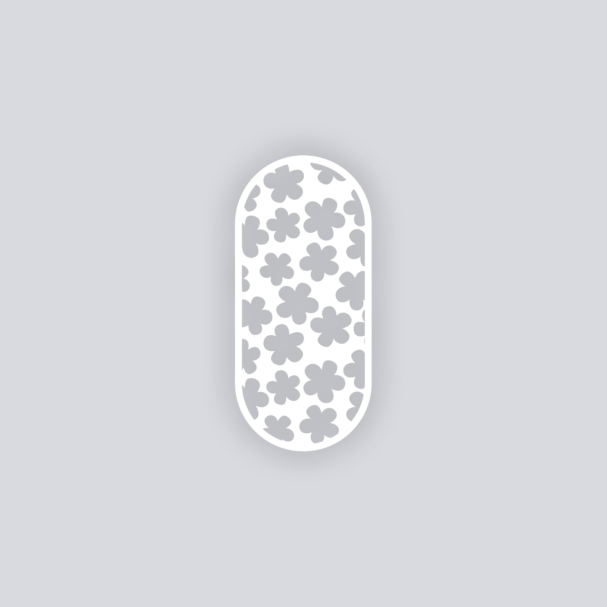 Ditsy Flowers Rounded Rectangle Face Clay Stencil