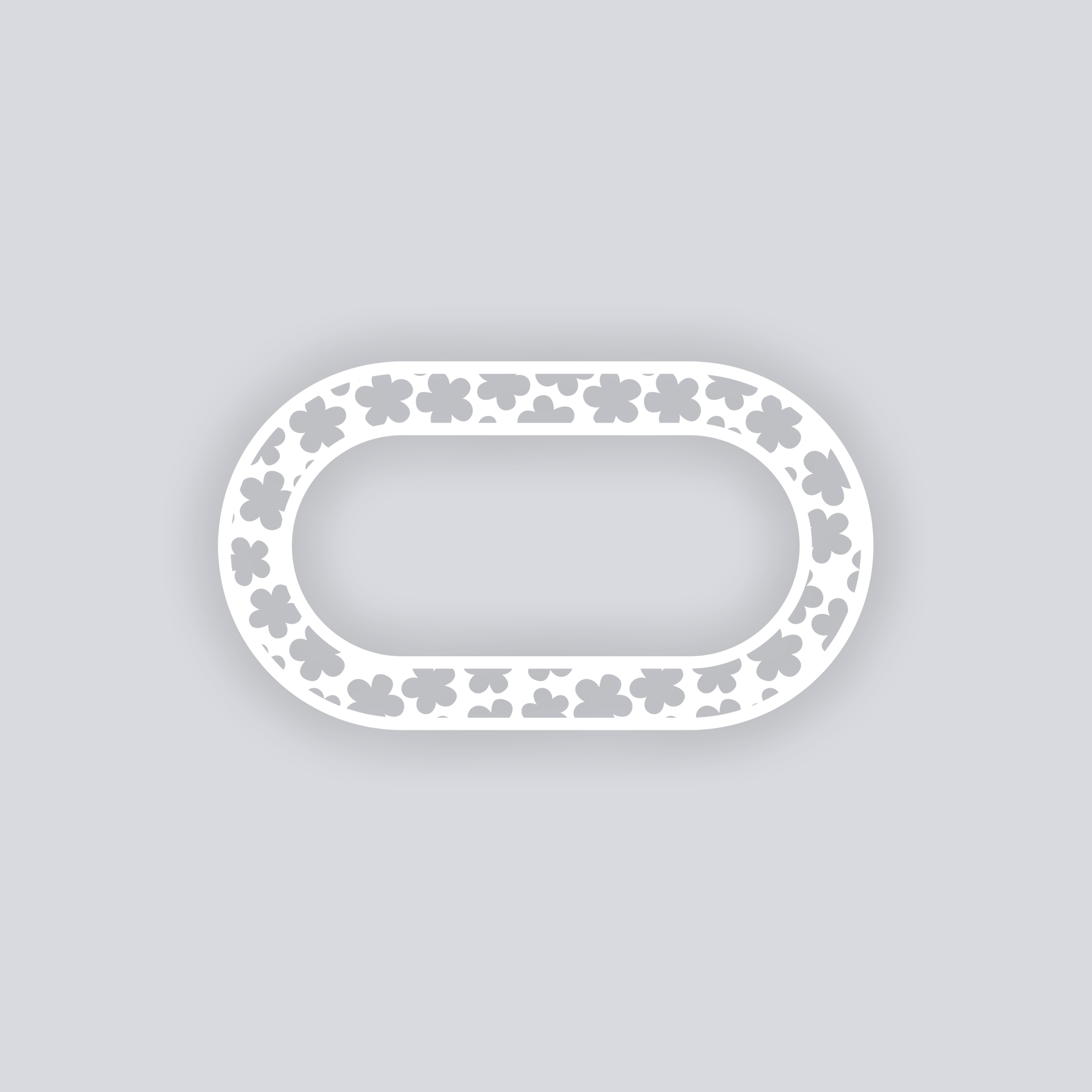 Ditsy Flowers Rounded Rectangle Rim Clay Stencil