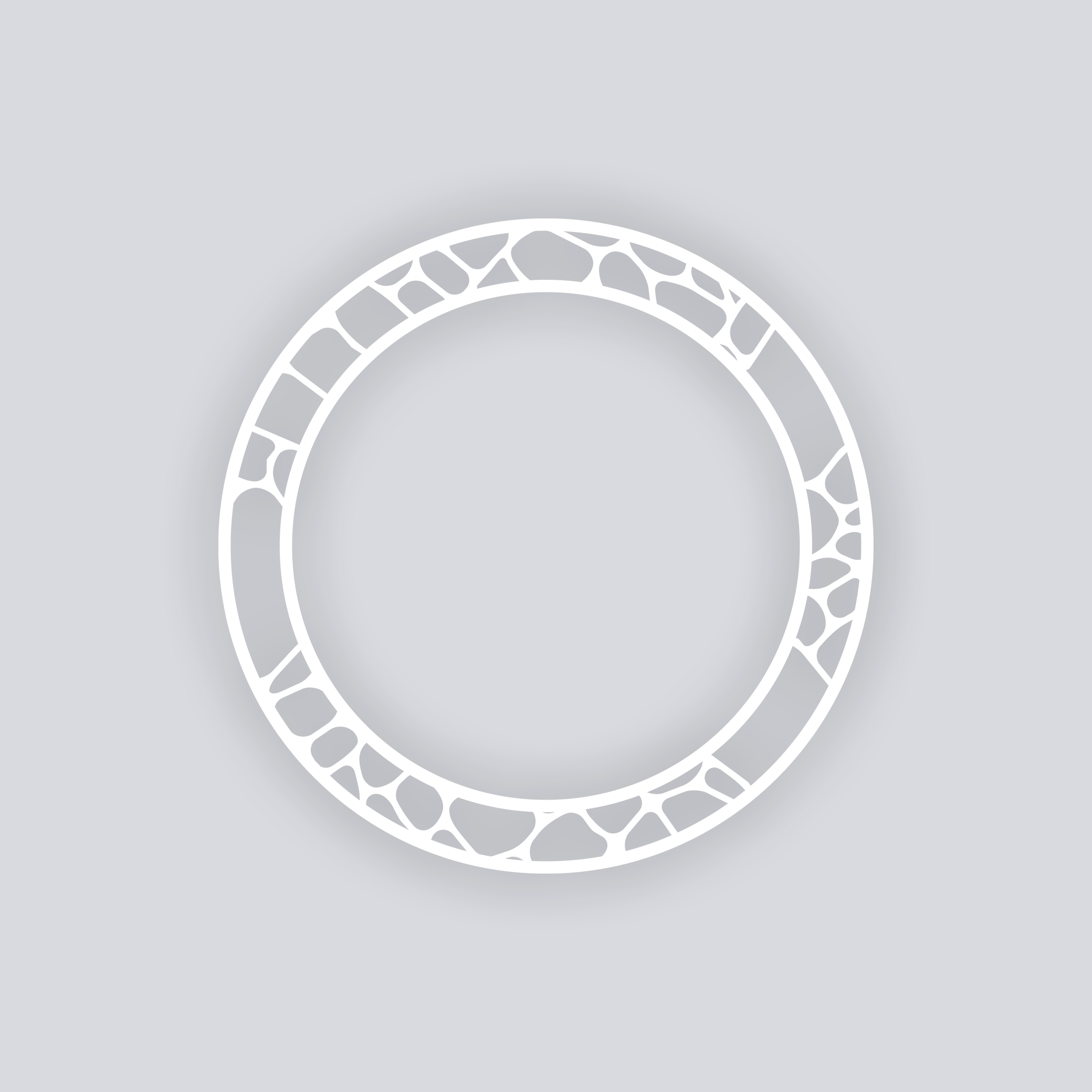 Dragon Scales Circle Rim Clay Stencil