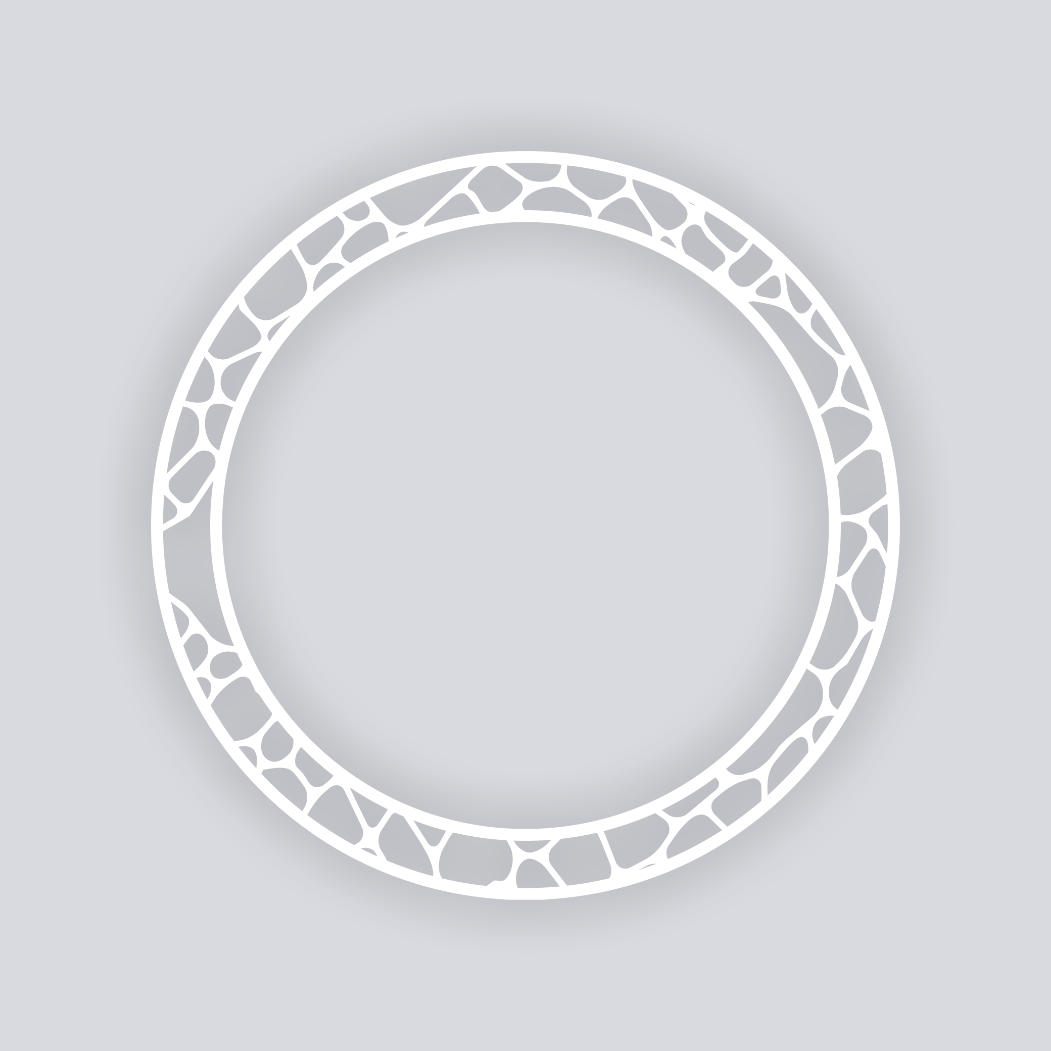 Dragon Scales Circle Rim Clay Stencil