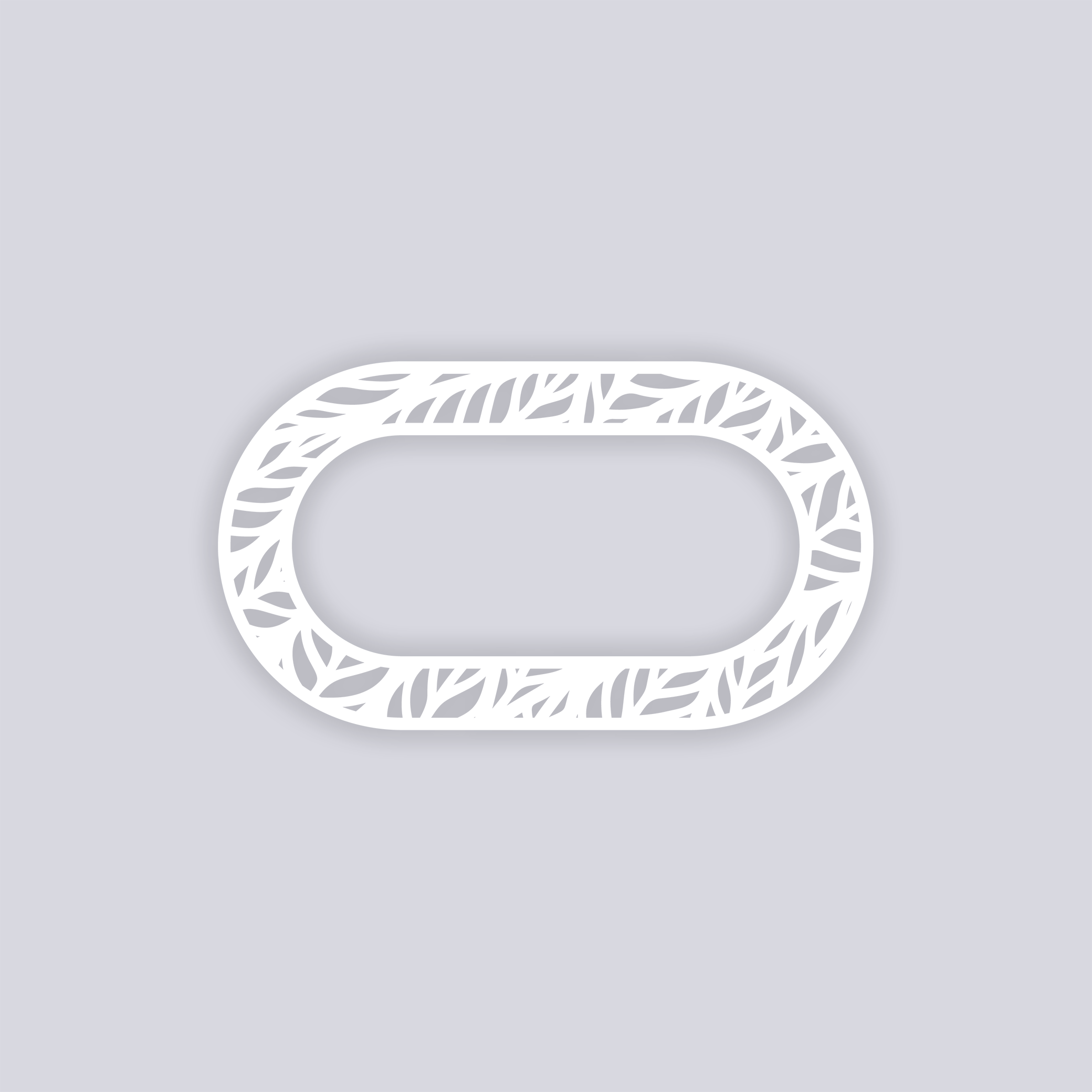 Feather Leaves Rounded Rectangle Rim Clay Stencil