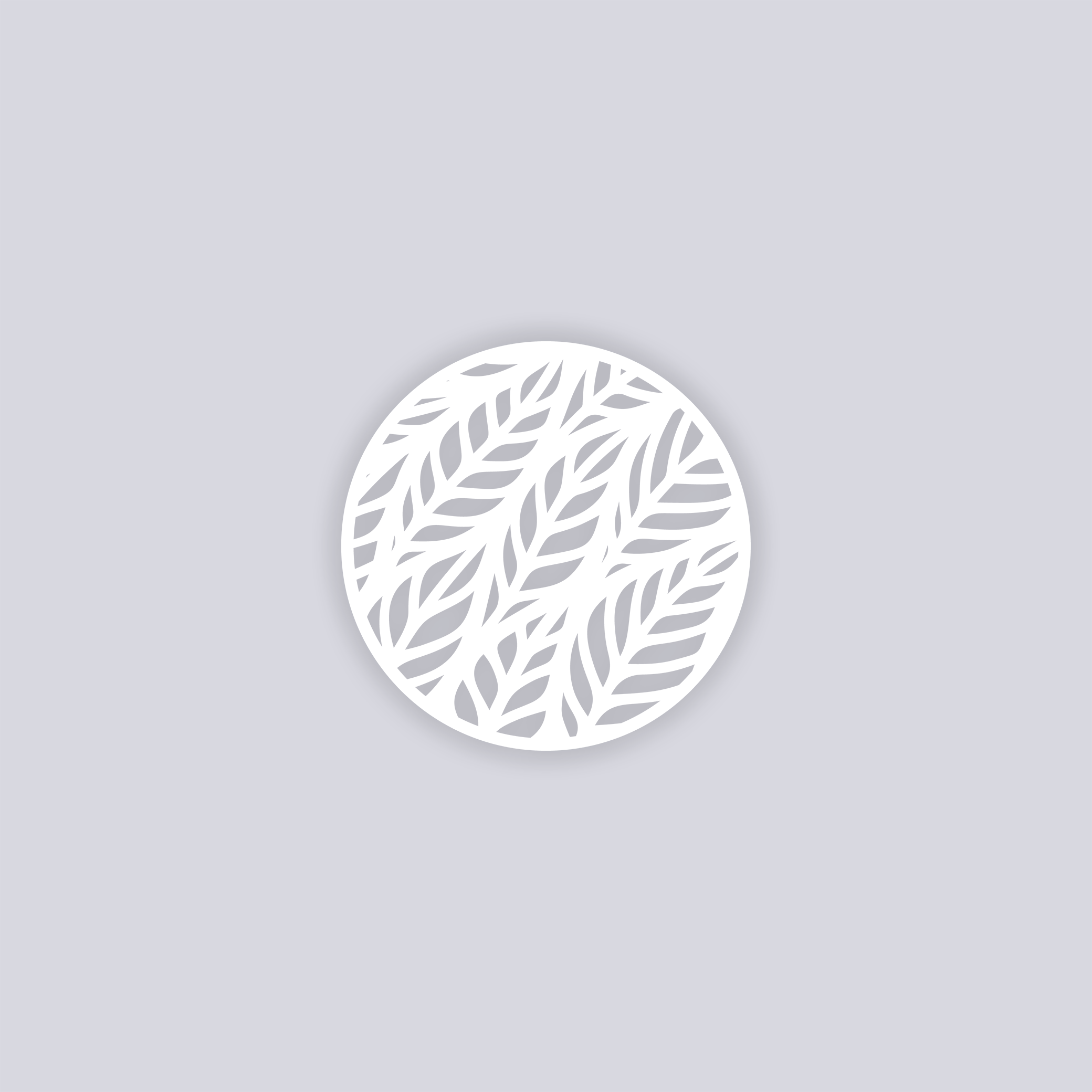 Feather Leaves Circle Clay Stencil