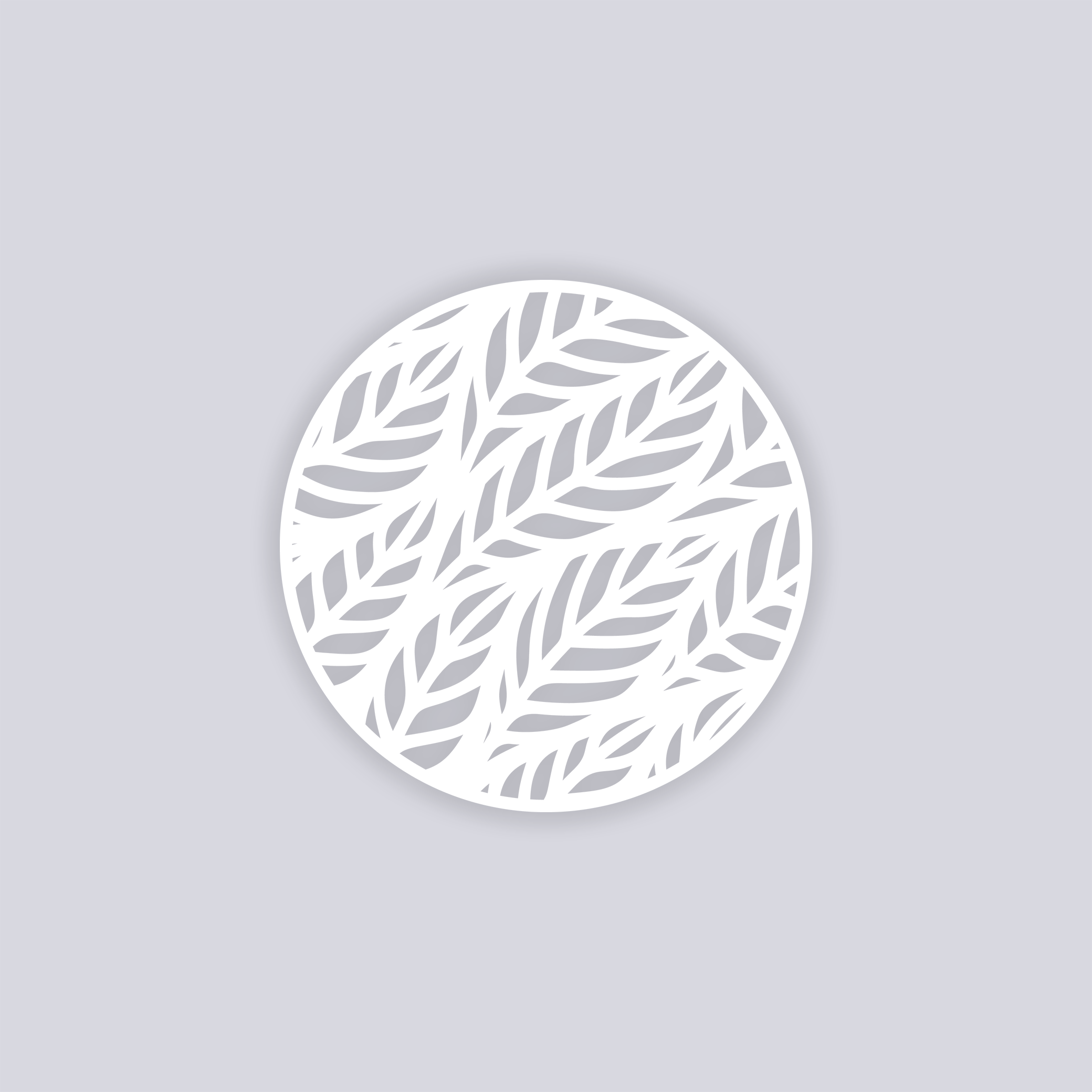 Feather Leaves Circle Clay Stencil