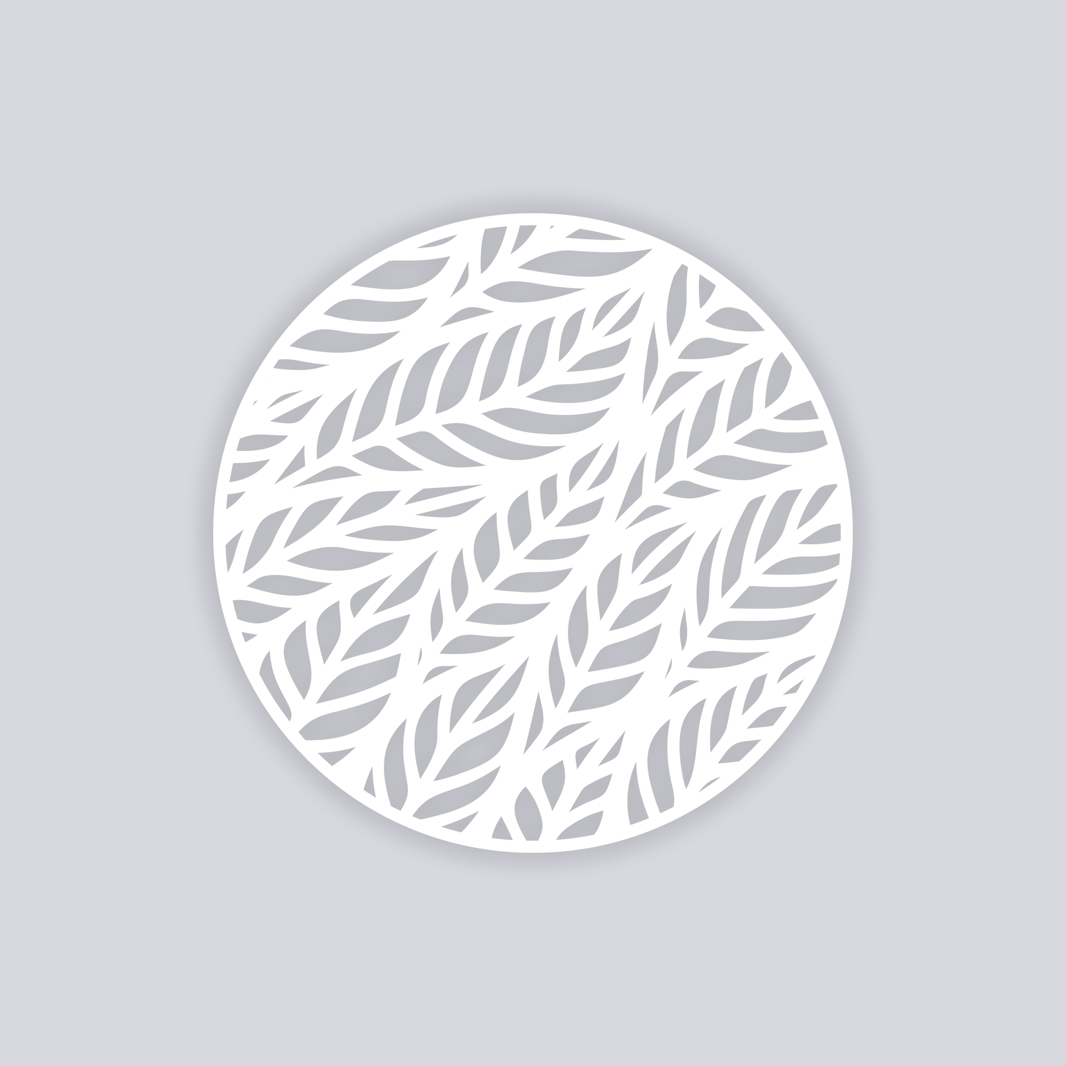 Feather Leaves Circle Clay Stencil