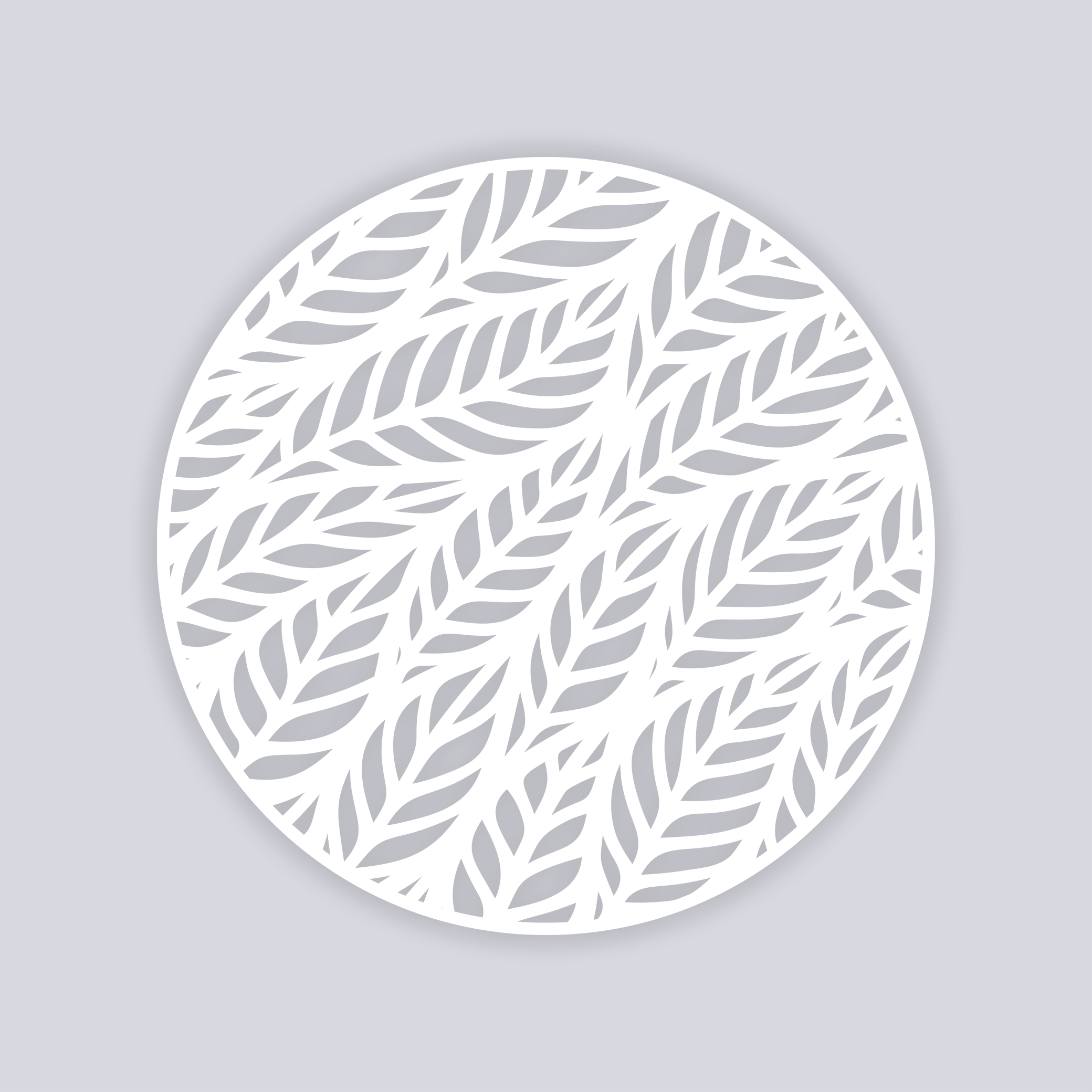 Feather Leaves Circle Clay Stencil