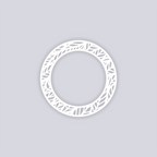 Feather Leaves Circle Rim Clay Stencil