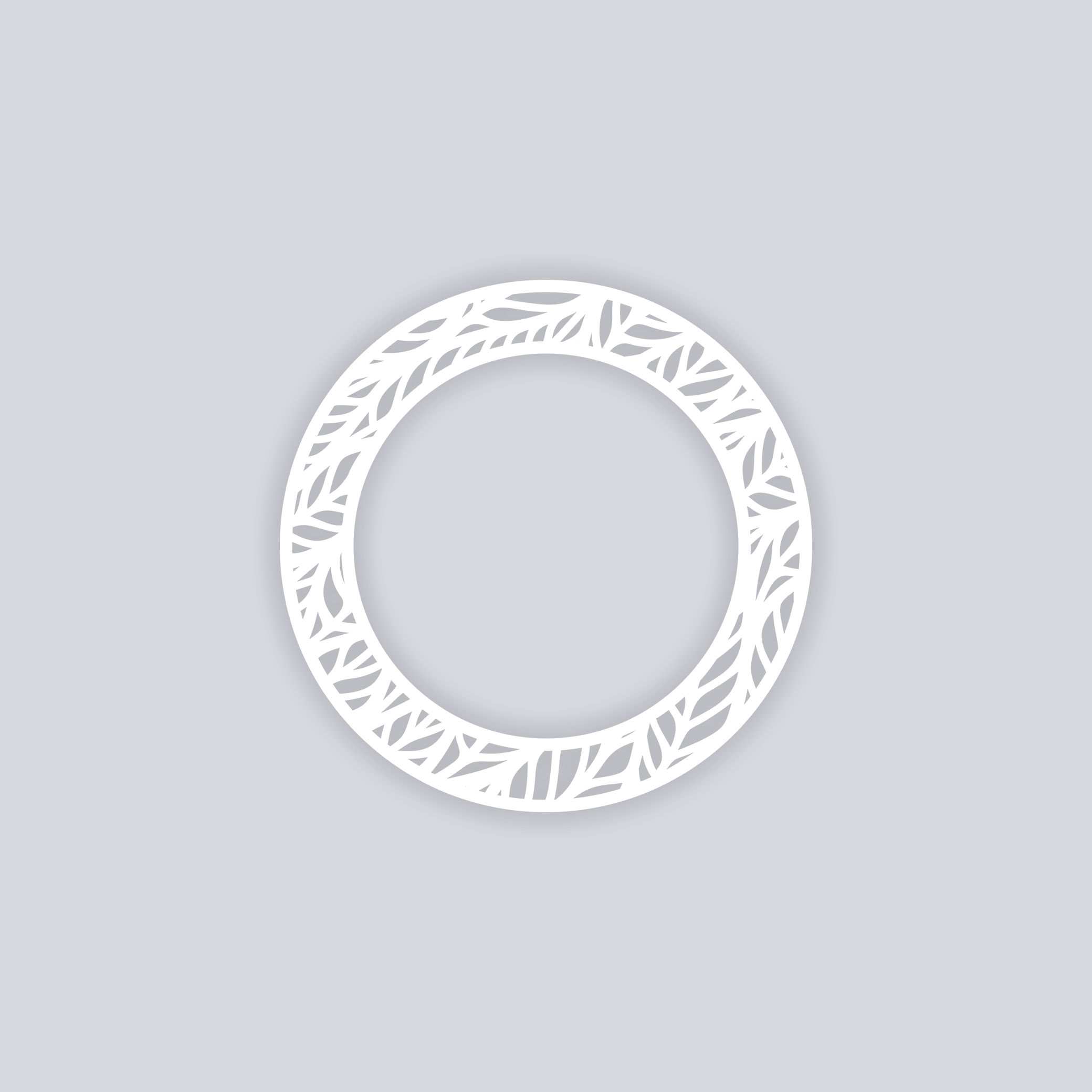 Feather Leaves Circle Rim Clay Stencil