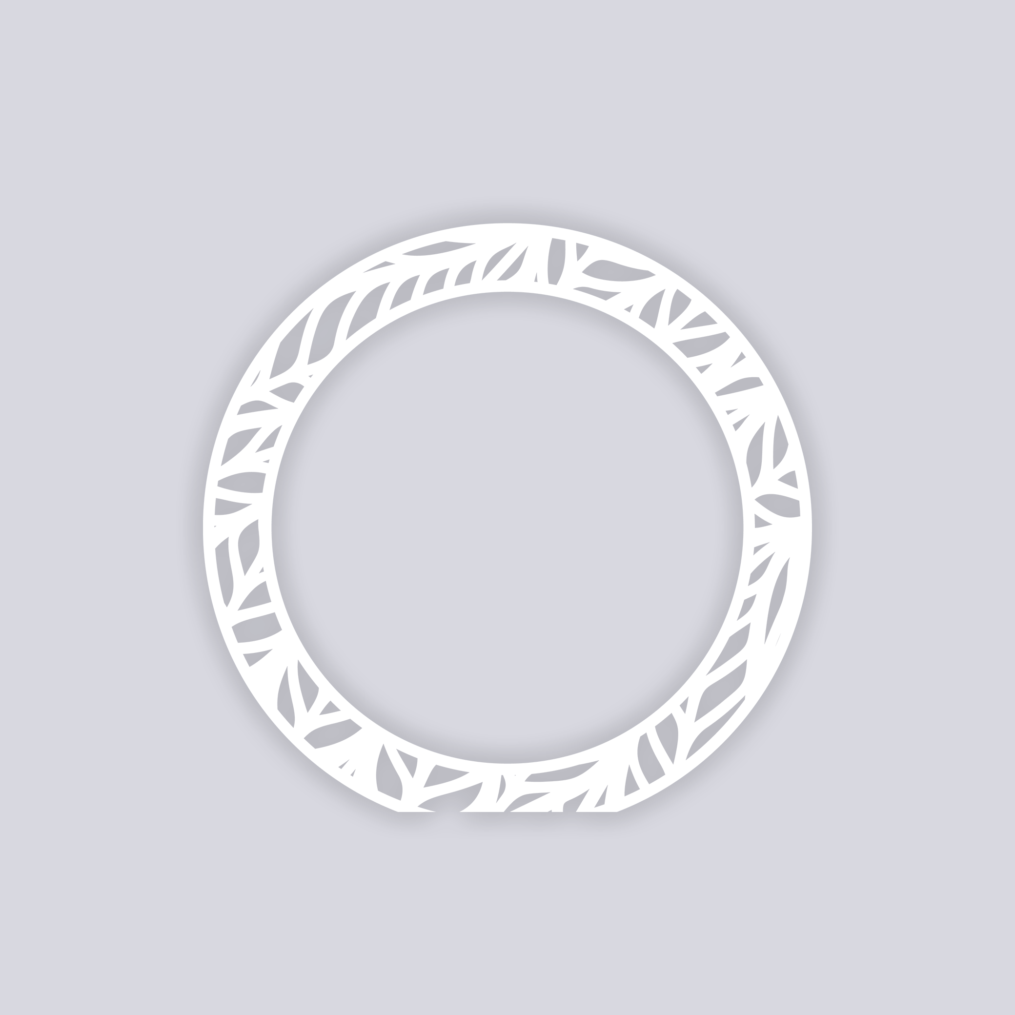 Feather Leaves Circle Rim Clay Stencil