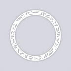 Feather Leaves Circle Rim Clay Stencil