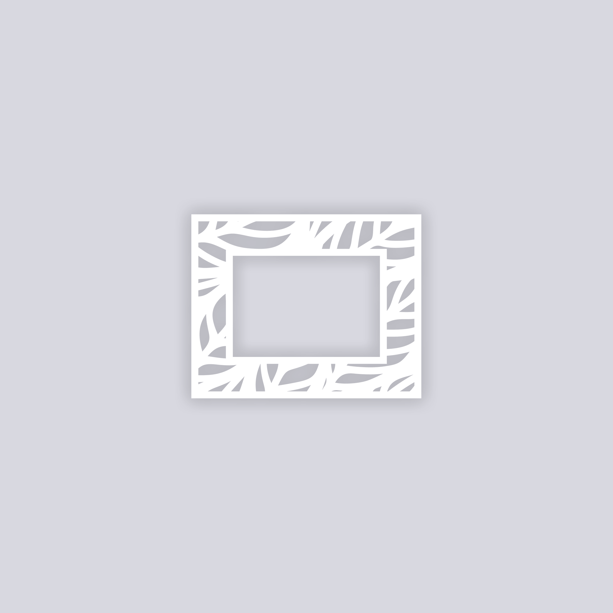 Feather Leaves Rectangle Rim Clay Stencil