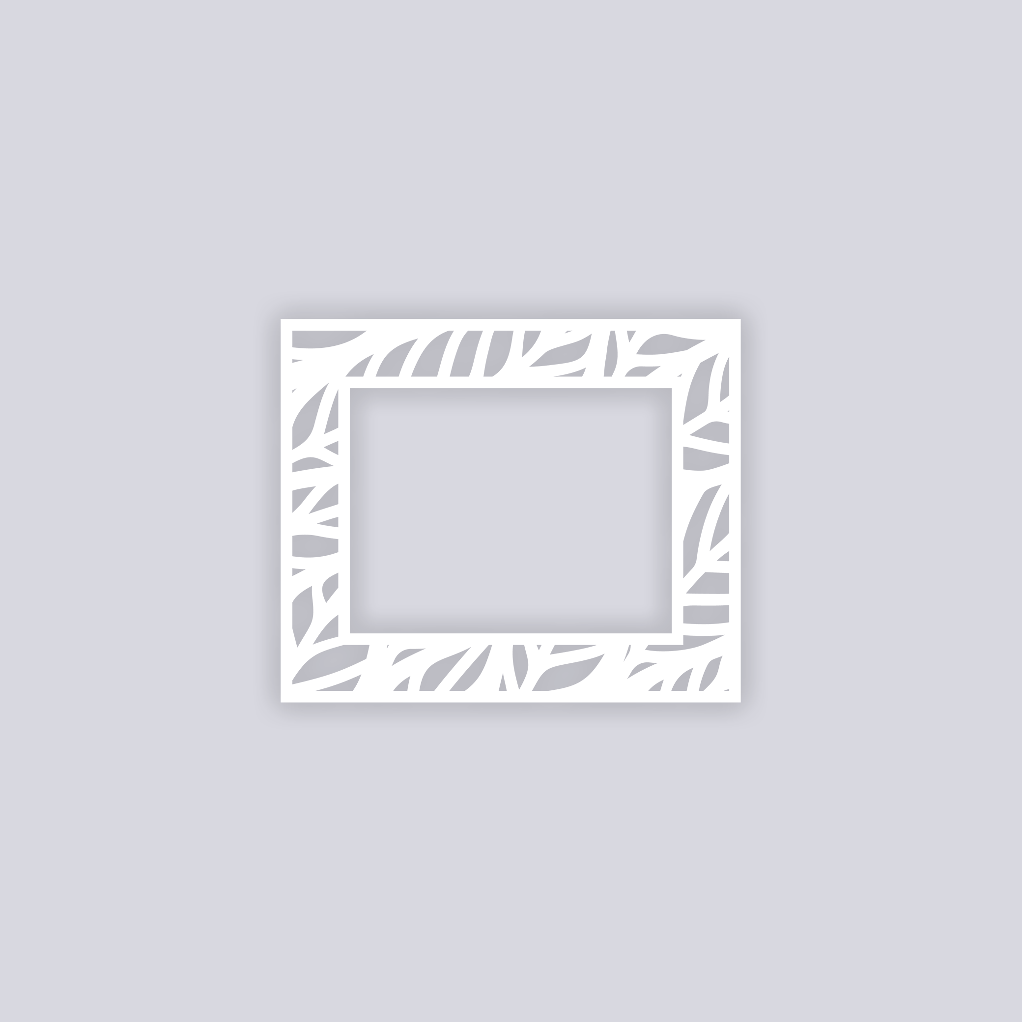 Feather Leaves Rectangle Rim Clay Stencil