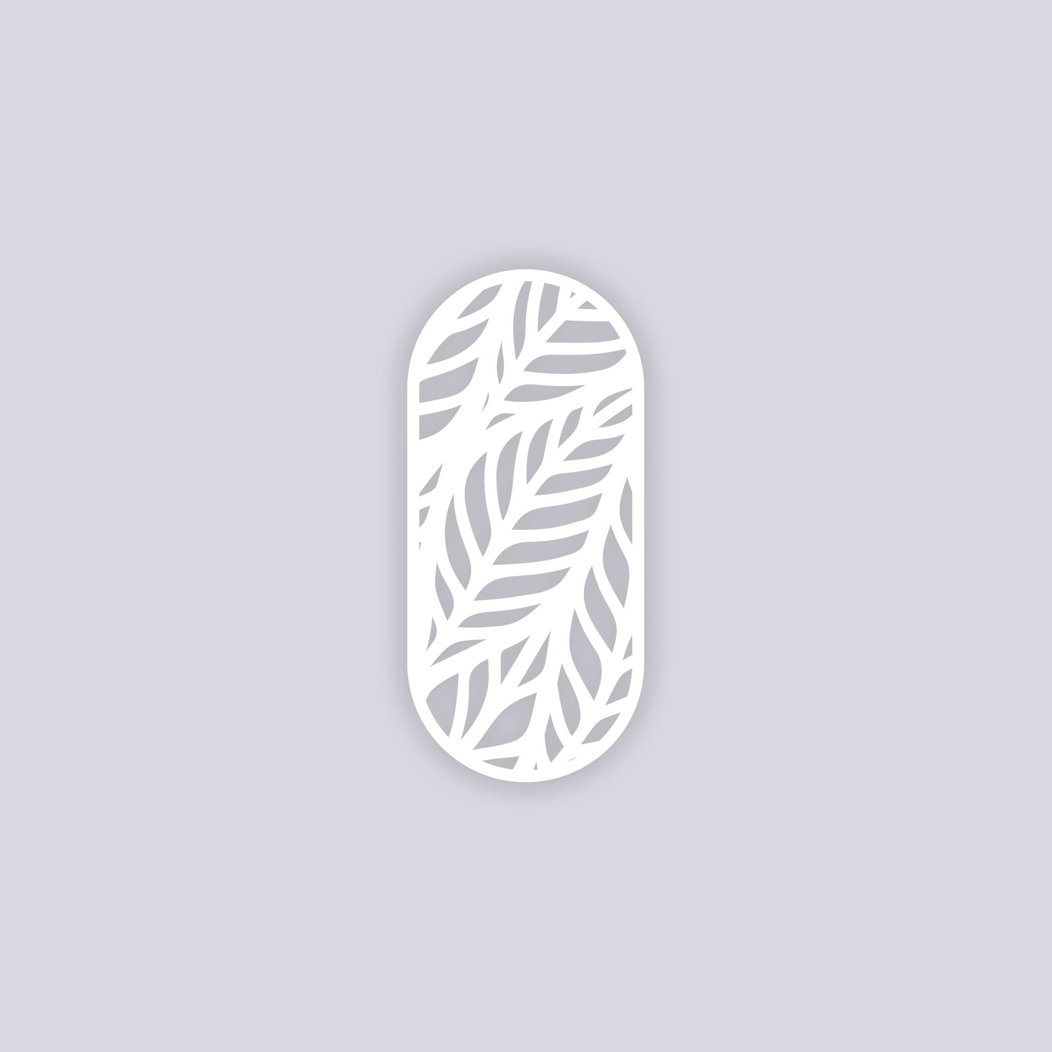 Feather Leaves Rounded Rectangle Face Clay Stencil