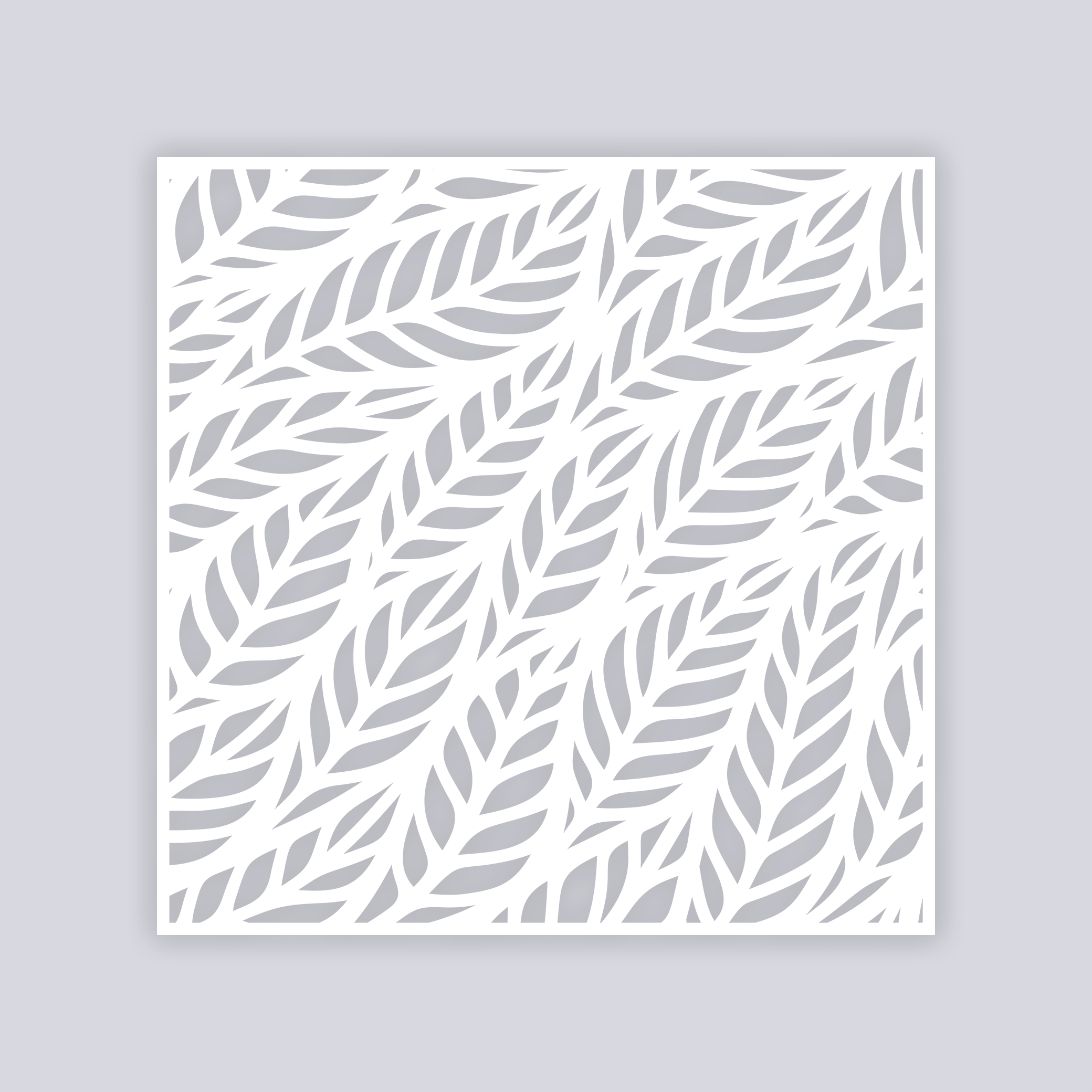 Feather Leaves Square Clay Stencil