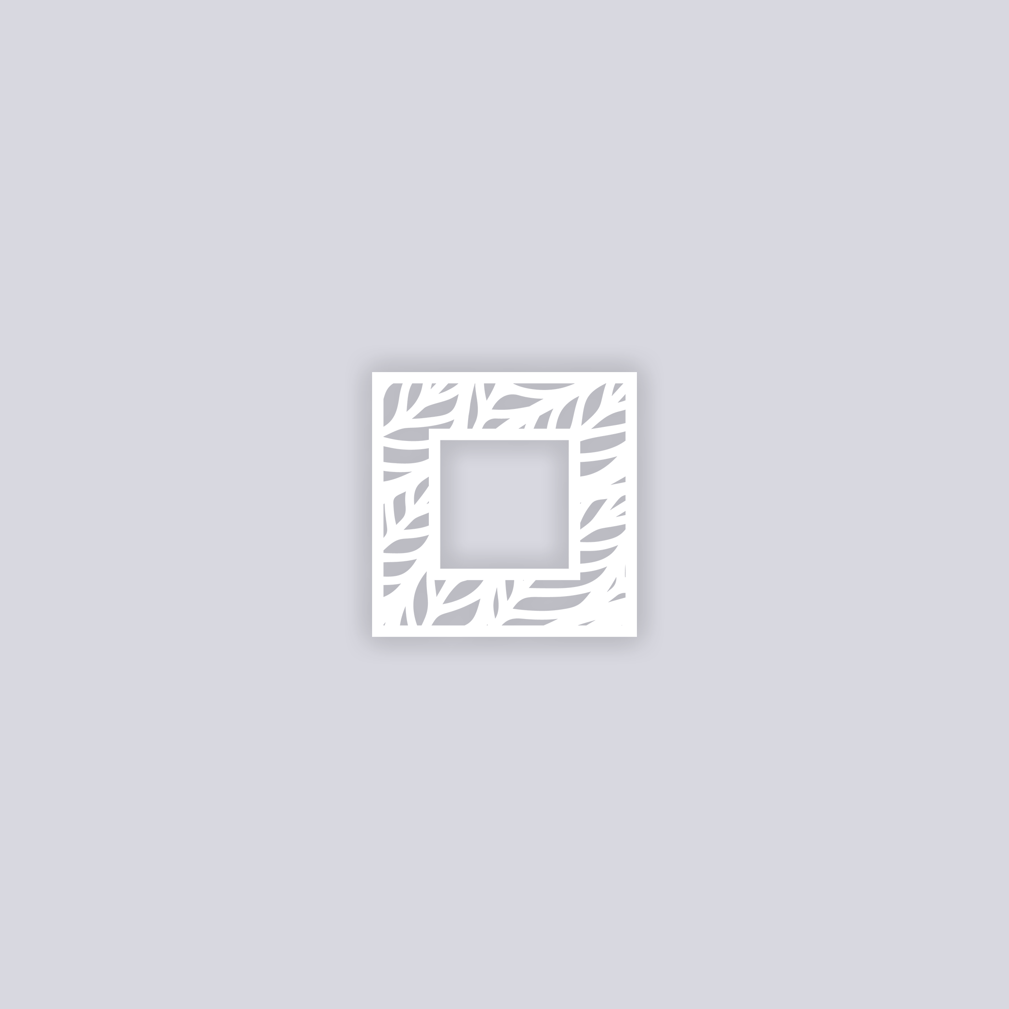 Feather Leaves Square Rim Clay Stencil