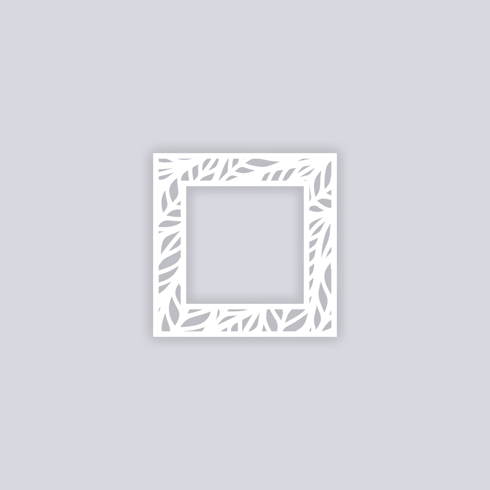 Feather Leaves Square Rim Clay Stencil