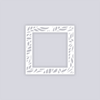 Feather Leaves Square Rim Clay Stencil