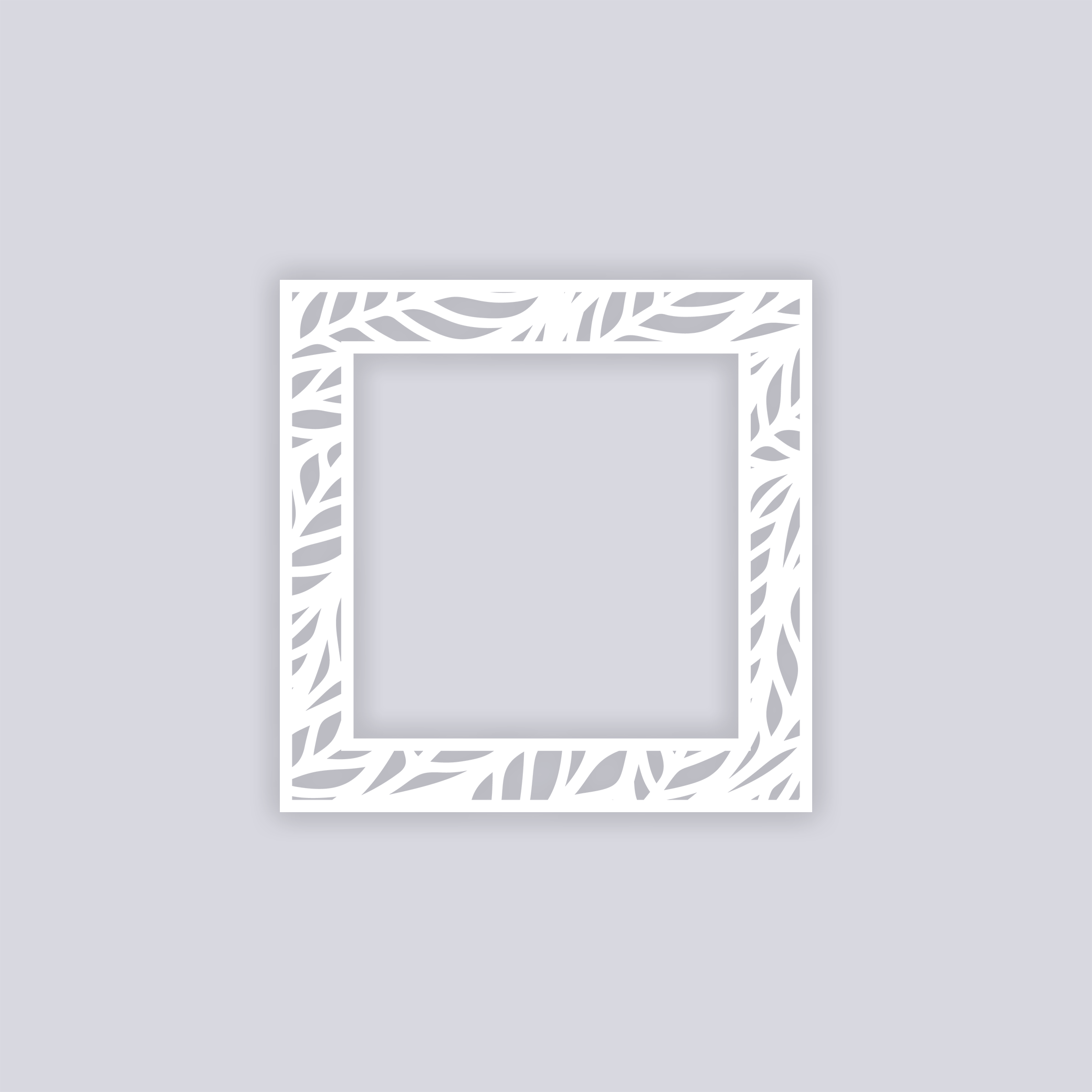 Feather Leaves Square Rim Clay Stencil