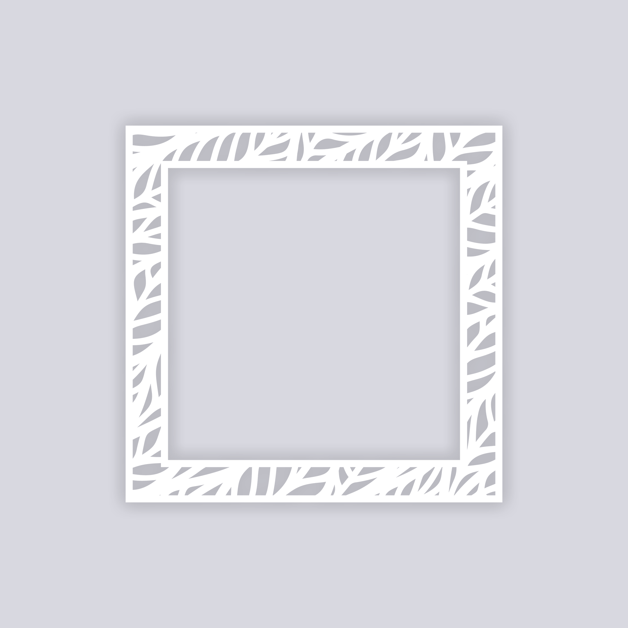 Feather Leaves Square Rim Clay Stencil