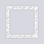 Feather Leaves Square Rim Clay Stencil