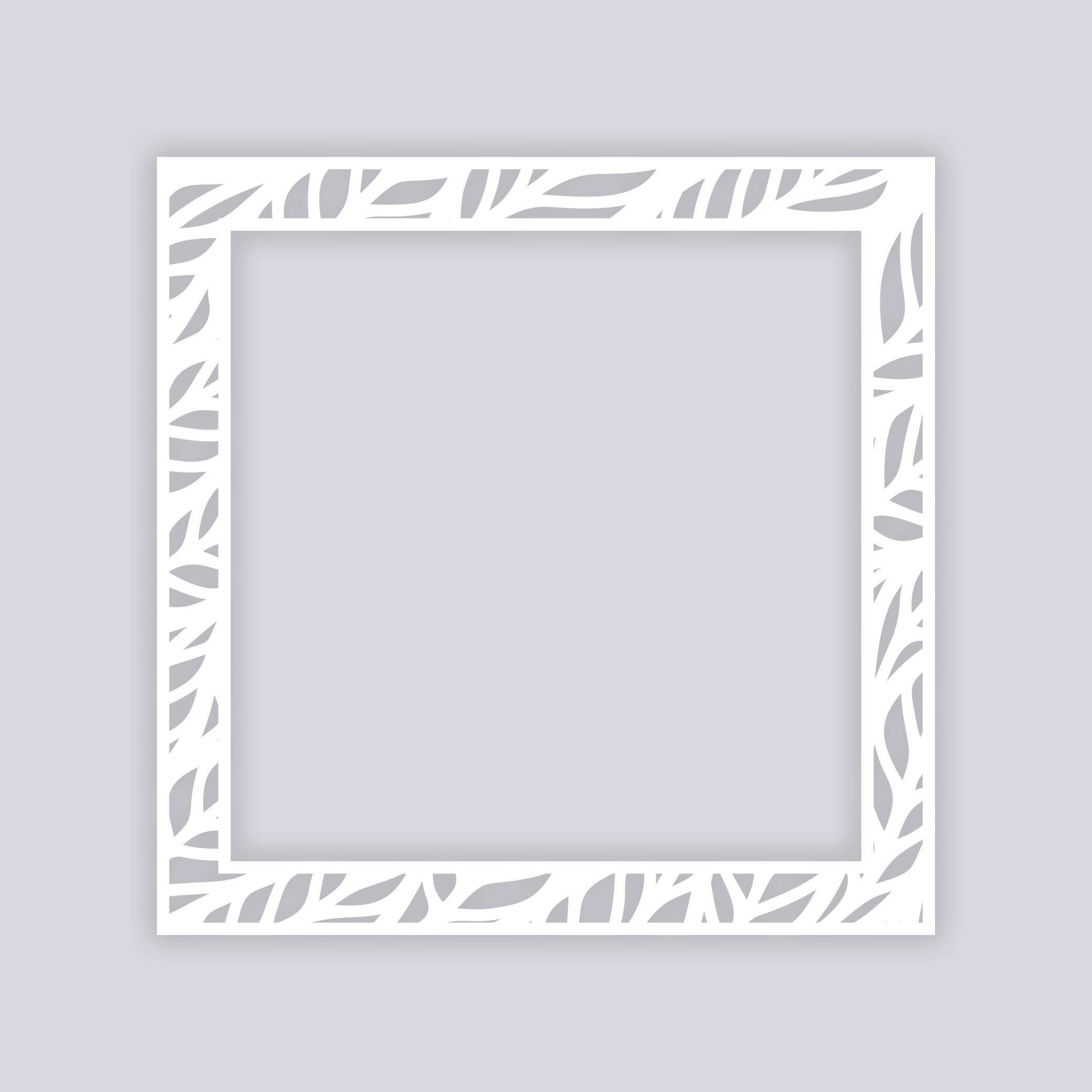 Feather Leaves Square Rim Clay Stencil