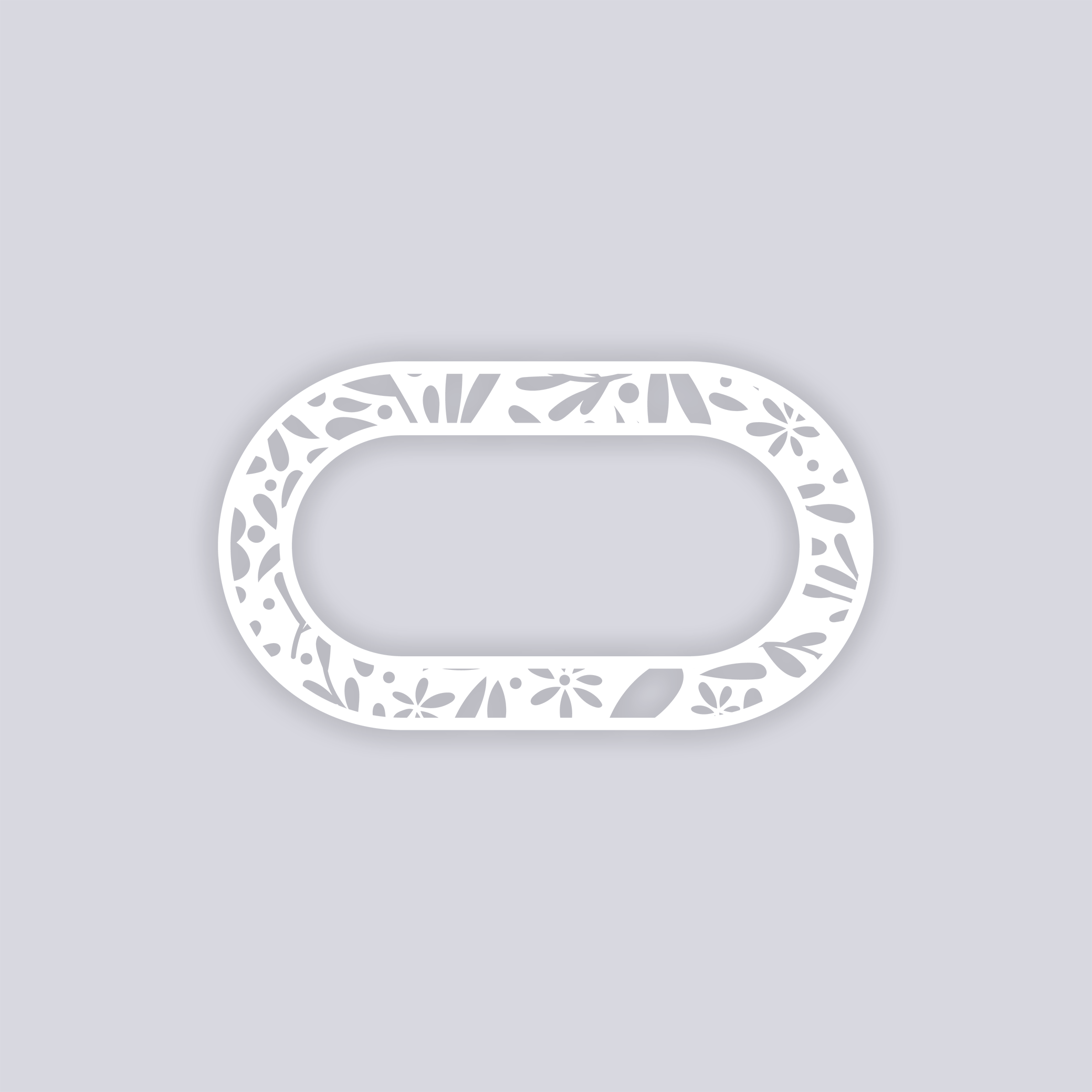 Floral Garden Rounded Rectangle Rim Clay Stencil