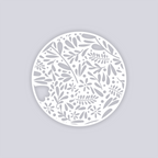 Floral Garden Circle Clay Stencil