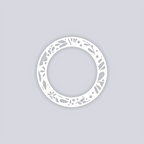 Floral Garden Circle Rim Clay Stencil