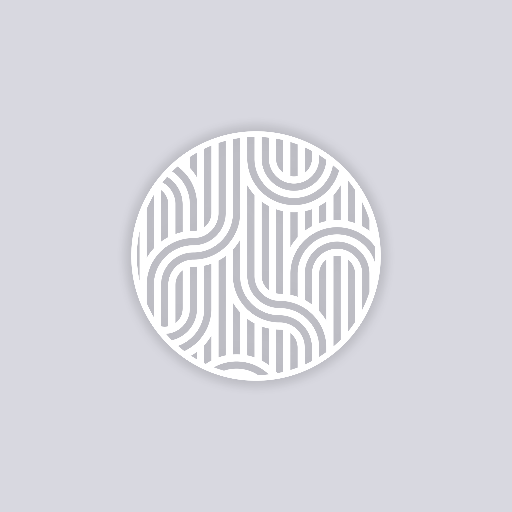 Mod Lines Circle Clay Stencil