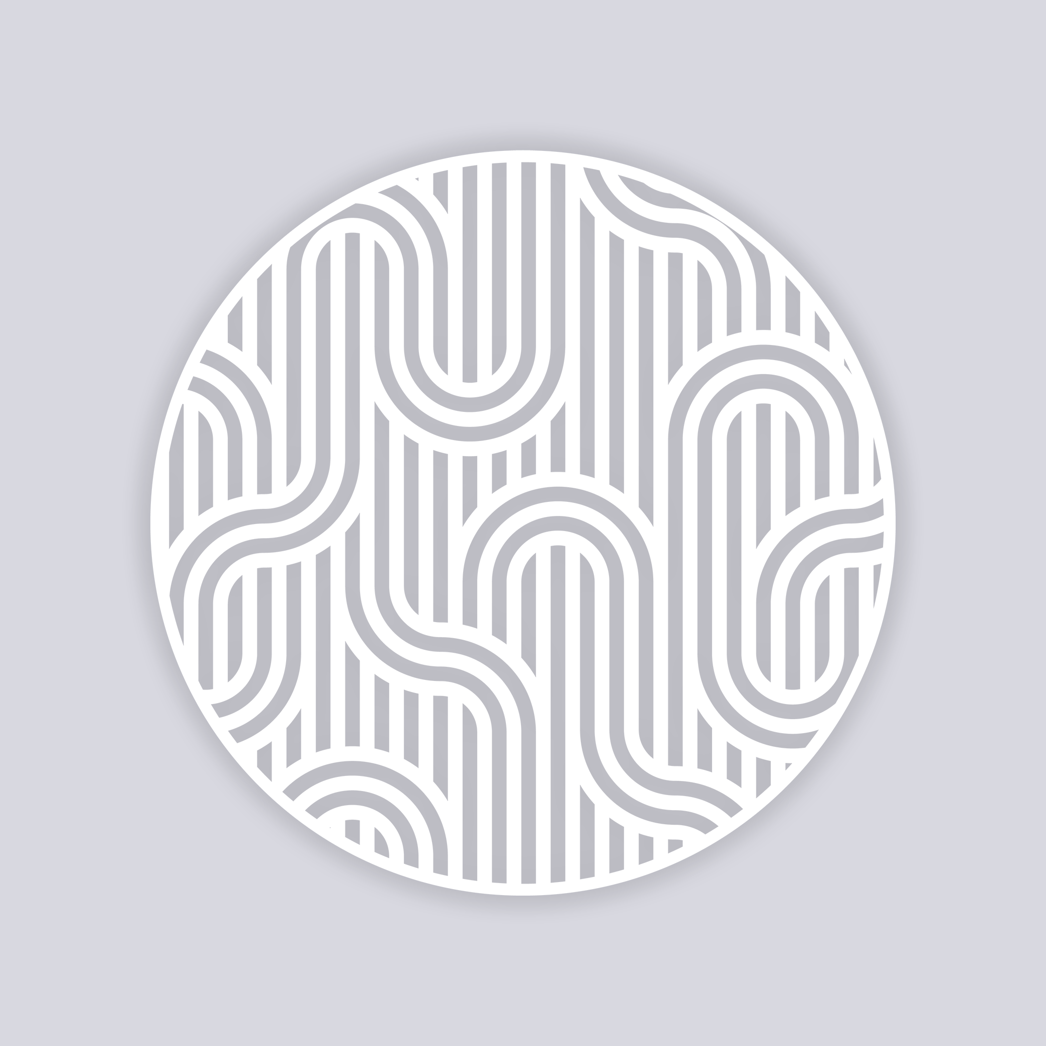 Mod Lines Circle Clay Stencil