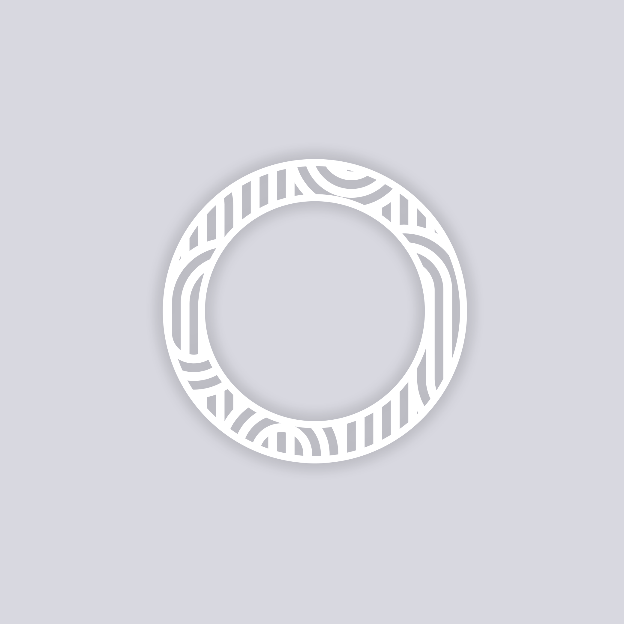 Mod Lines Circle Rim Clay Stencil