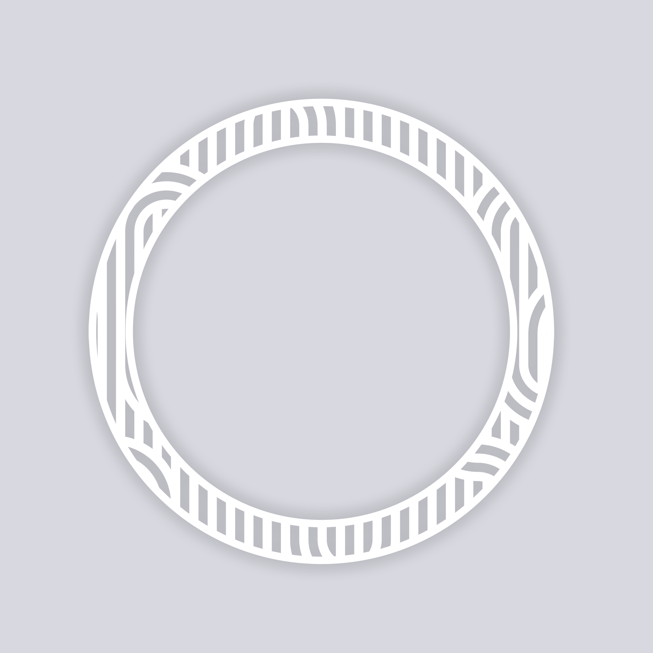 Mod Lines Circle Rim Clay Stencil