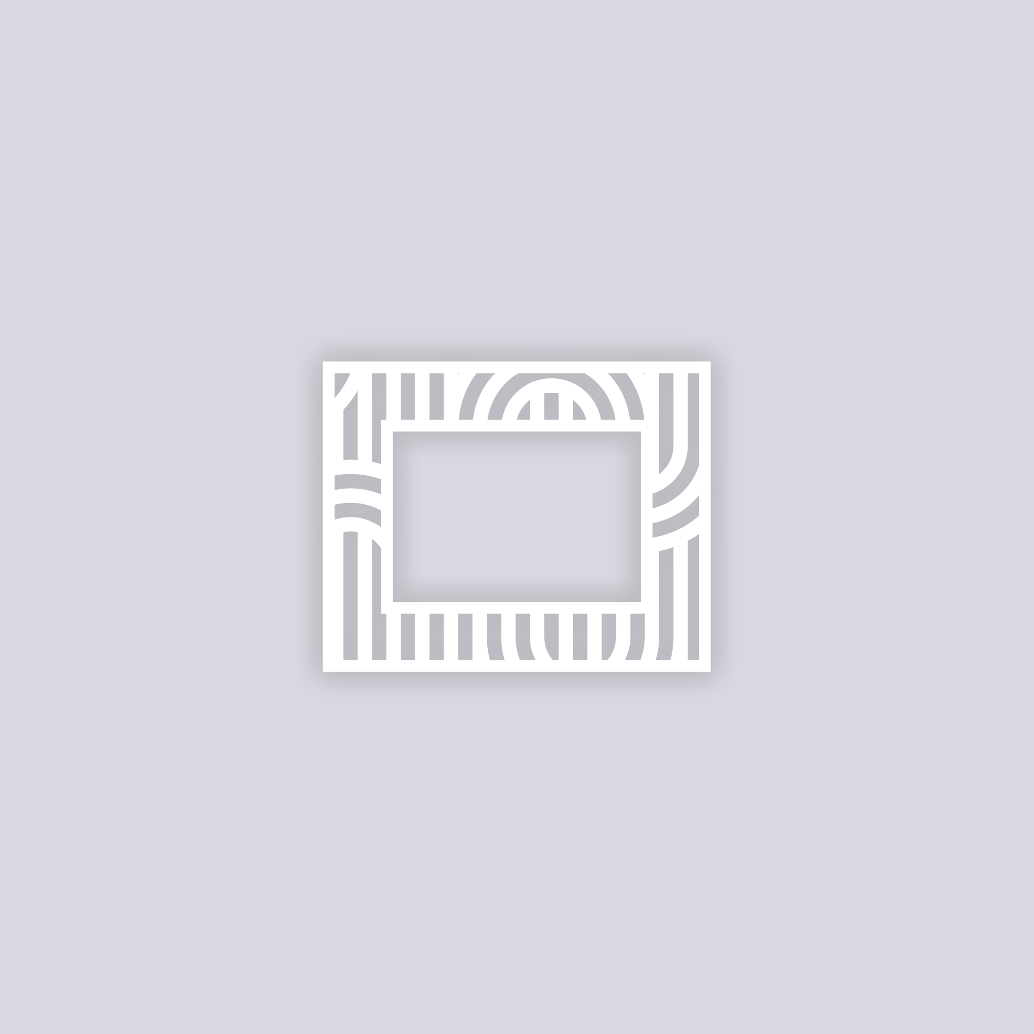 Mod Lines Rectangle Rim Clay Stencil