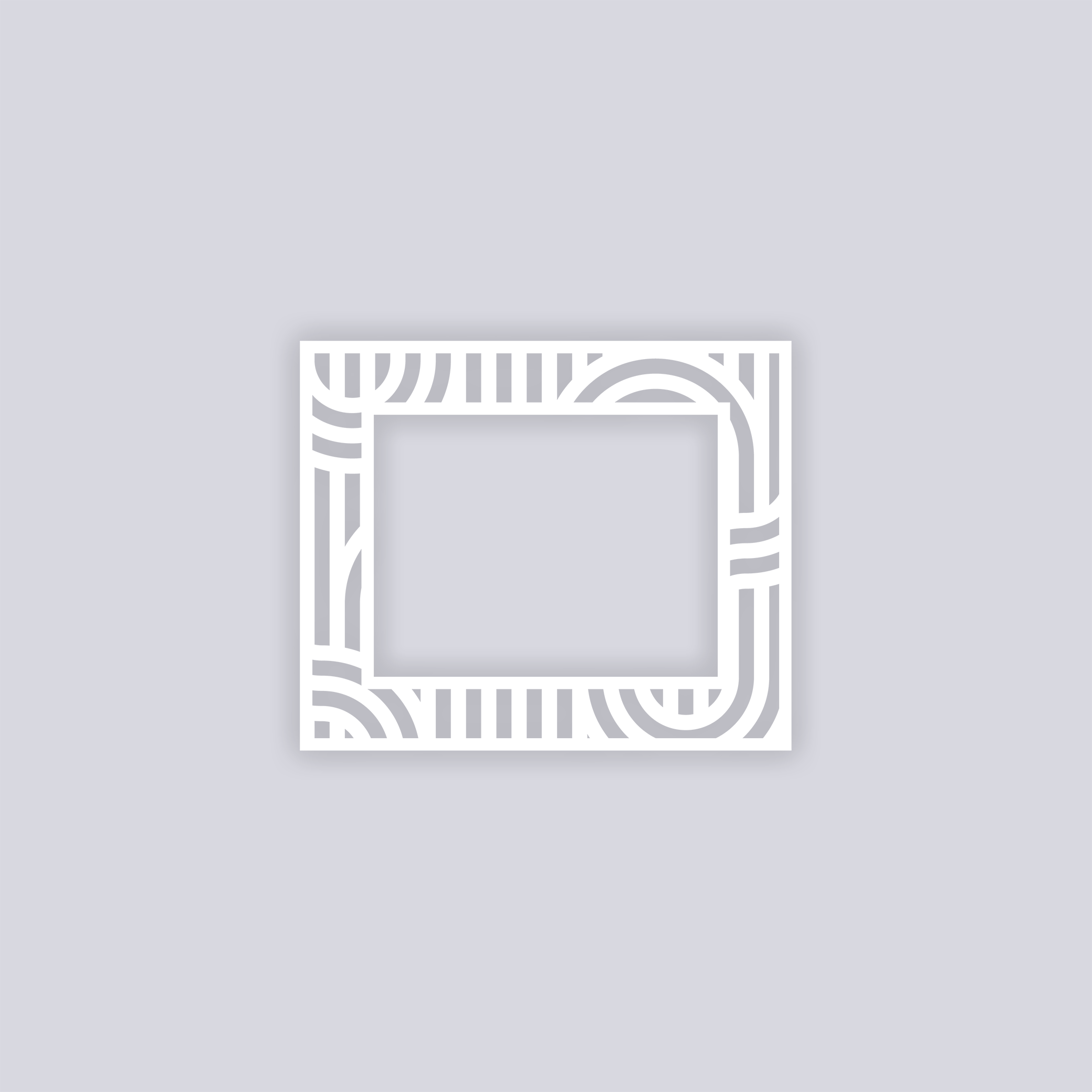 Mod Lines Rectangle Rim Clay Stencil