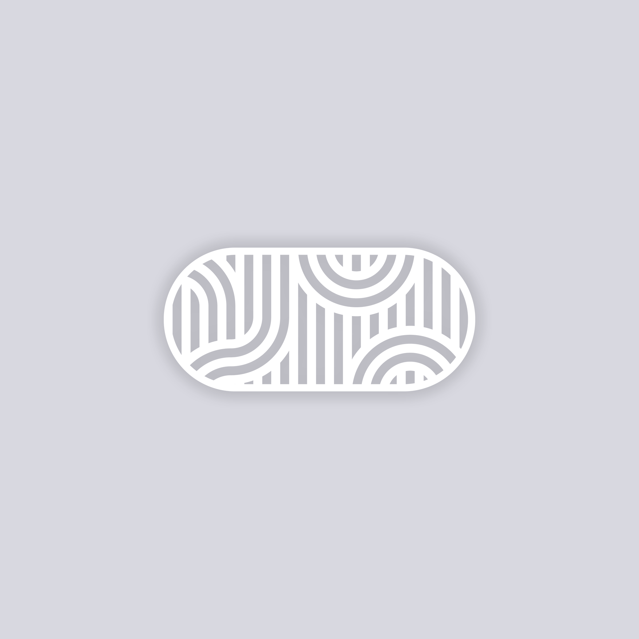 Mod Lines Rounded Rectangle Clay Stencil