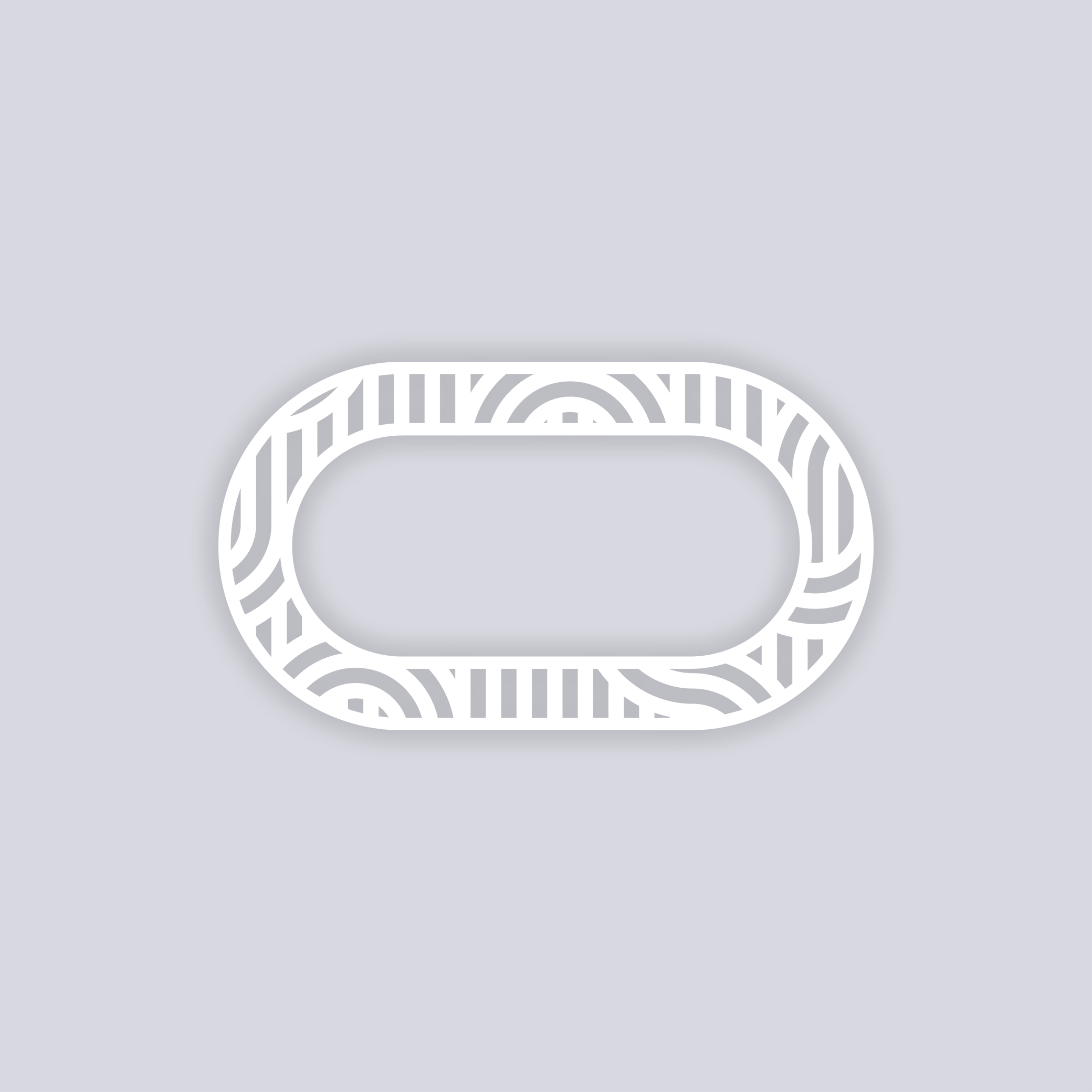 Mod Lines Rounded Rectangle Rim Clay Stencil