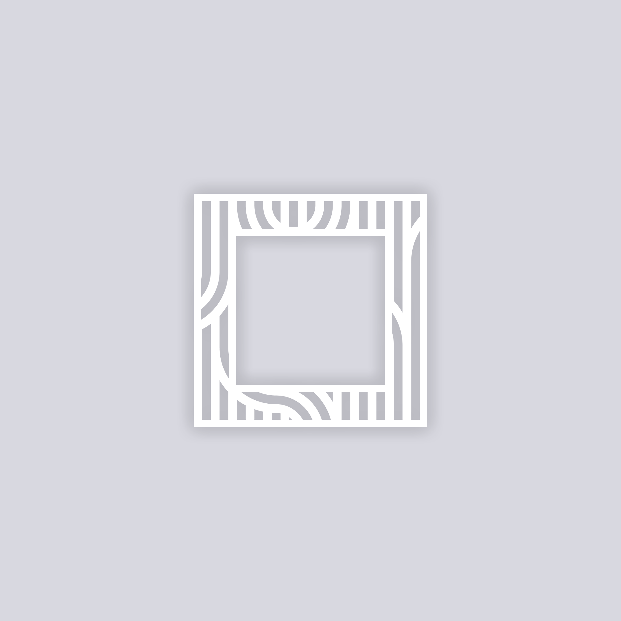 Mod Lines Square Rim Clay Stencil