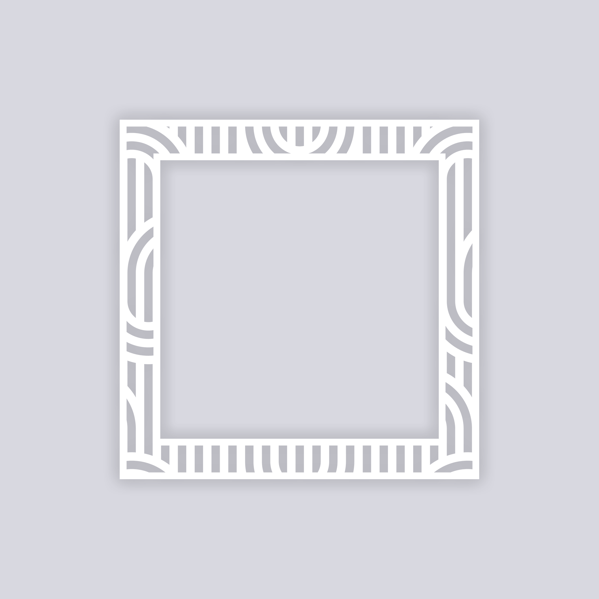 Mod Lines Square Rim Clay Stencil