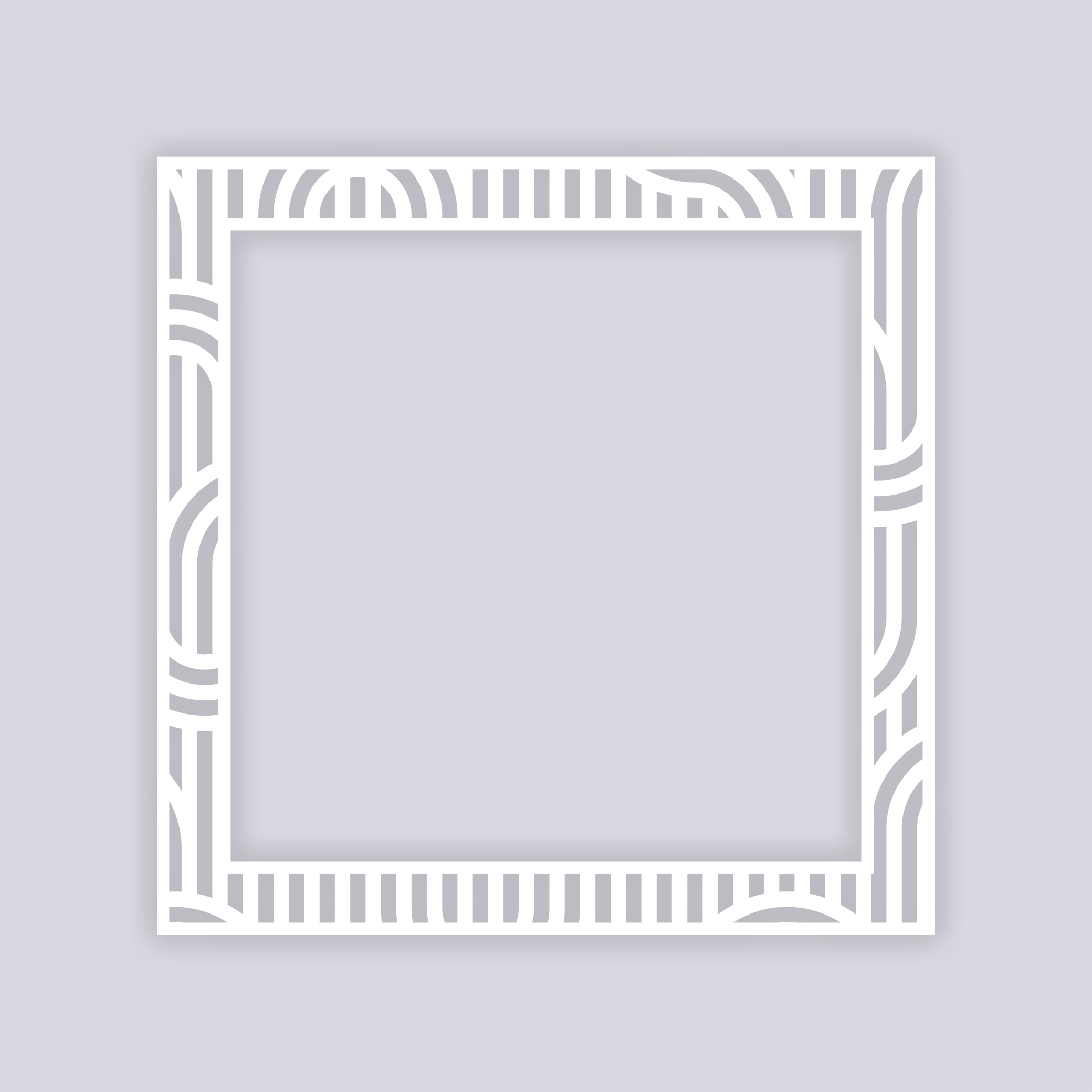 Mod Lines Square Rim Clay Stencil