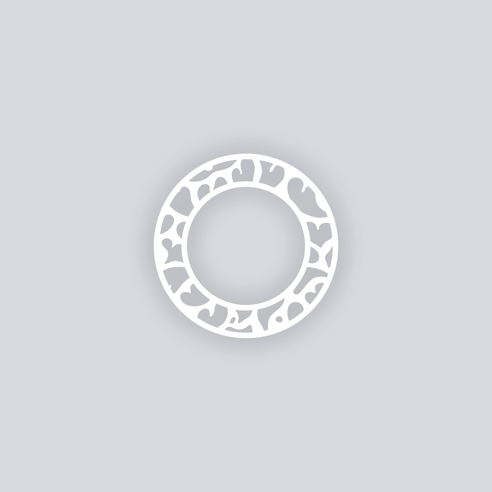 Gummy Hearts Circle Rim Clay Stencil