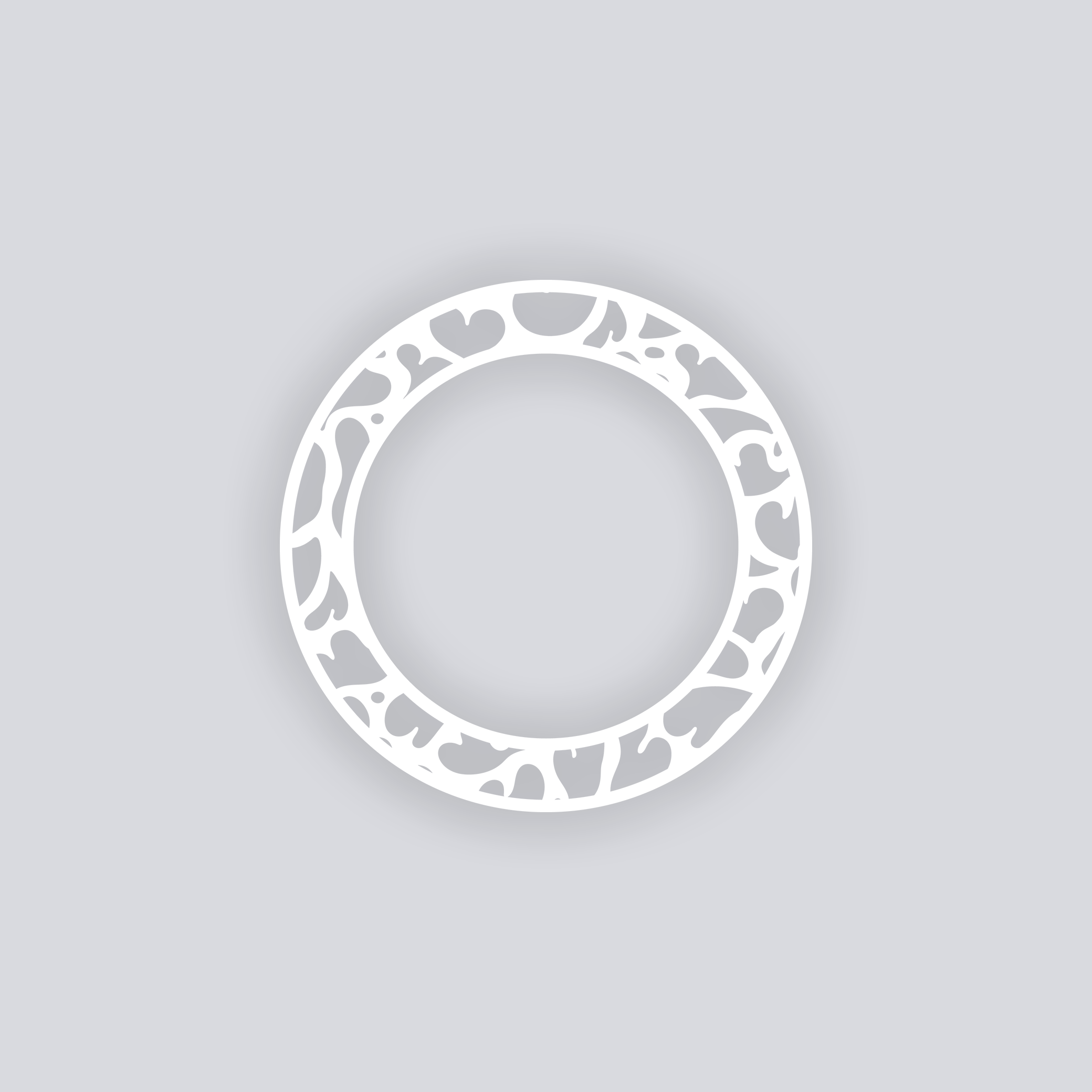 Gummy Hearts Circle Rim Clay Stencil