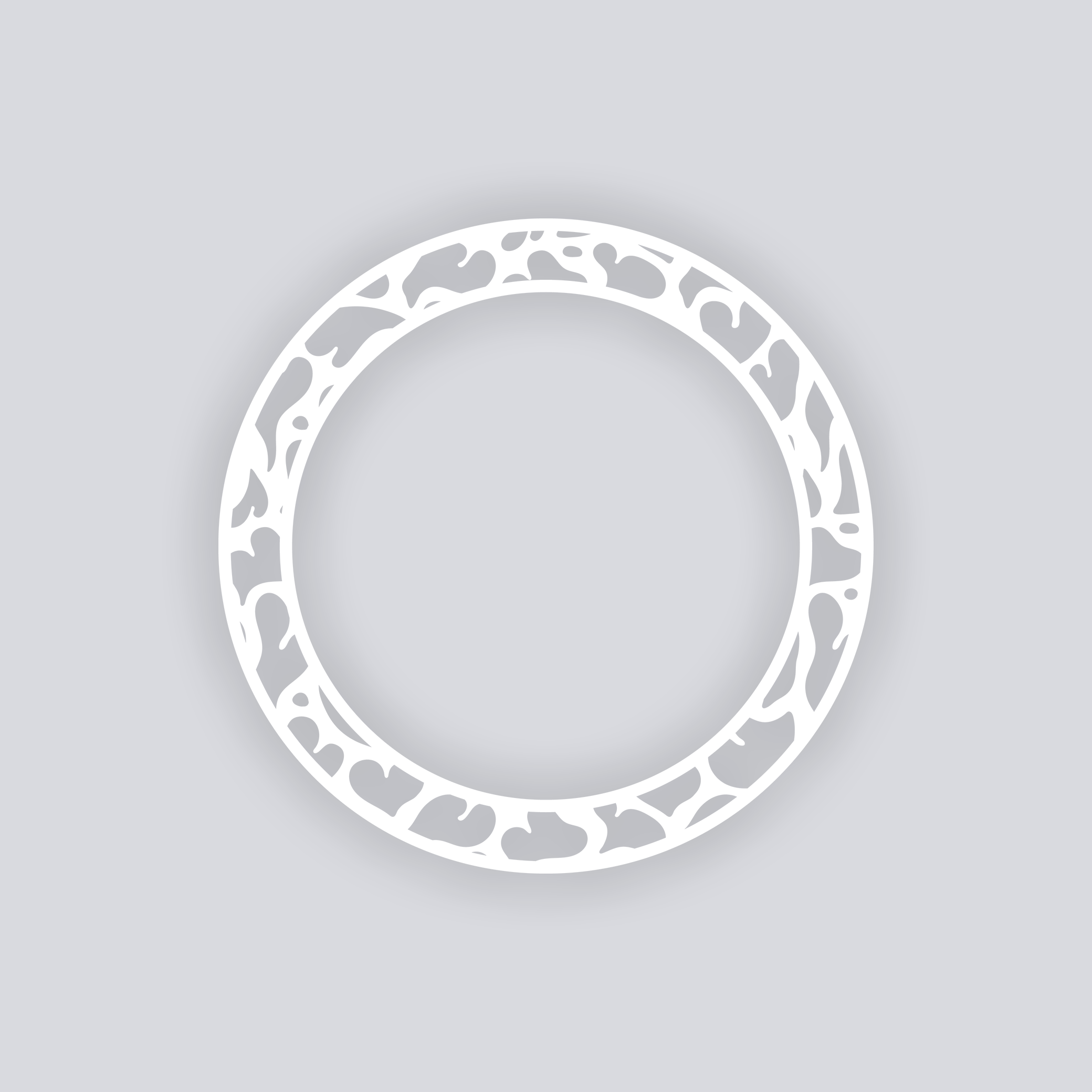 Gummy Hearts Circle Rim Clay Stencil