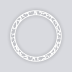 Gummy Hearts Circle Rim Clay Stencil