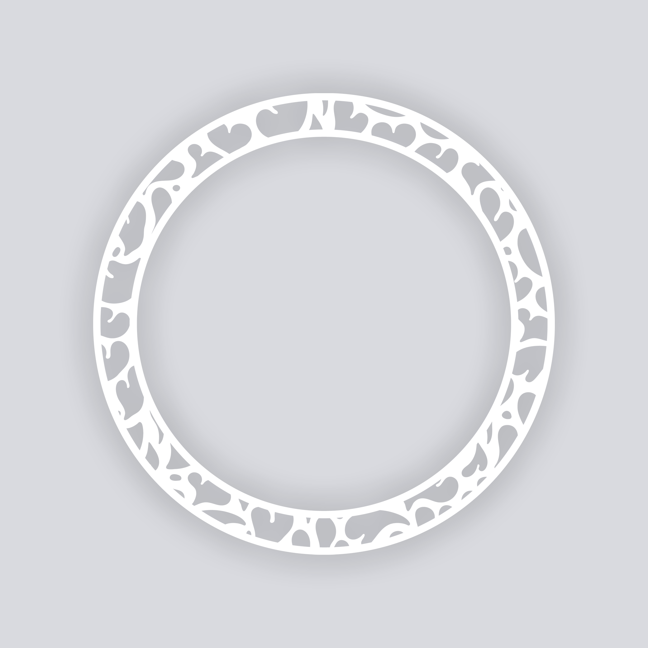 Gummy Hearts Circle Rim Clay Stencil