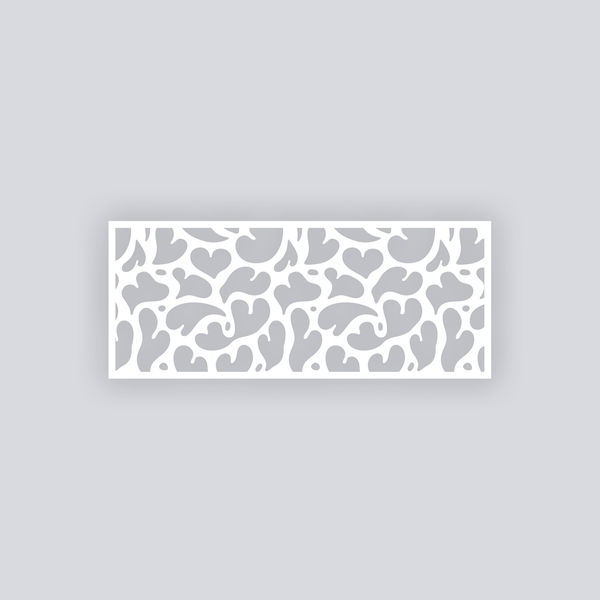 Gummy Hearts Rectangle Clay Face Stencil