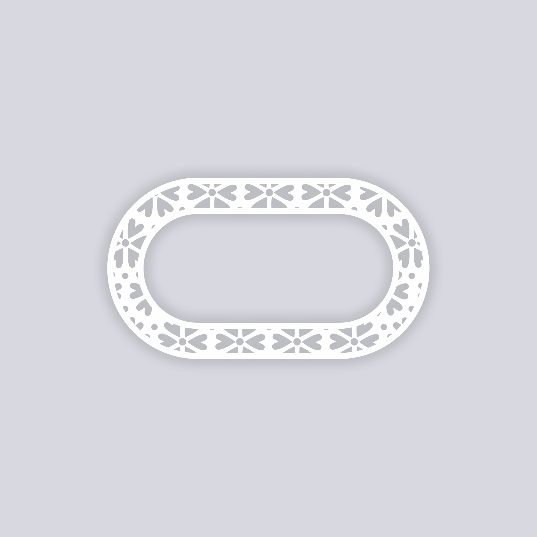 Simple Flower Rounded Rectangle Rim Clay Stencil