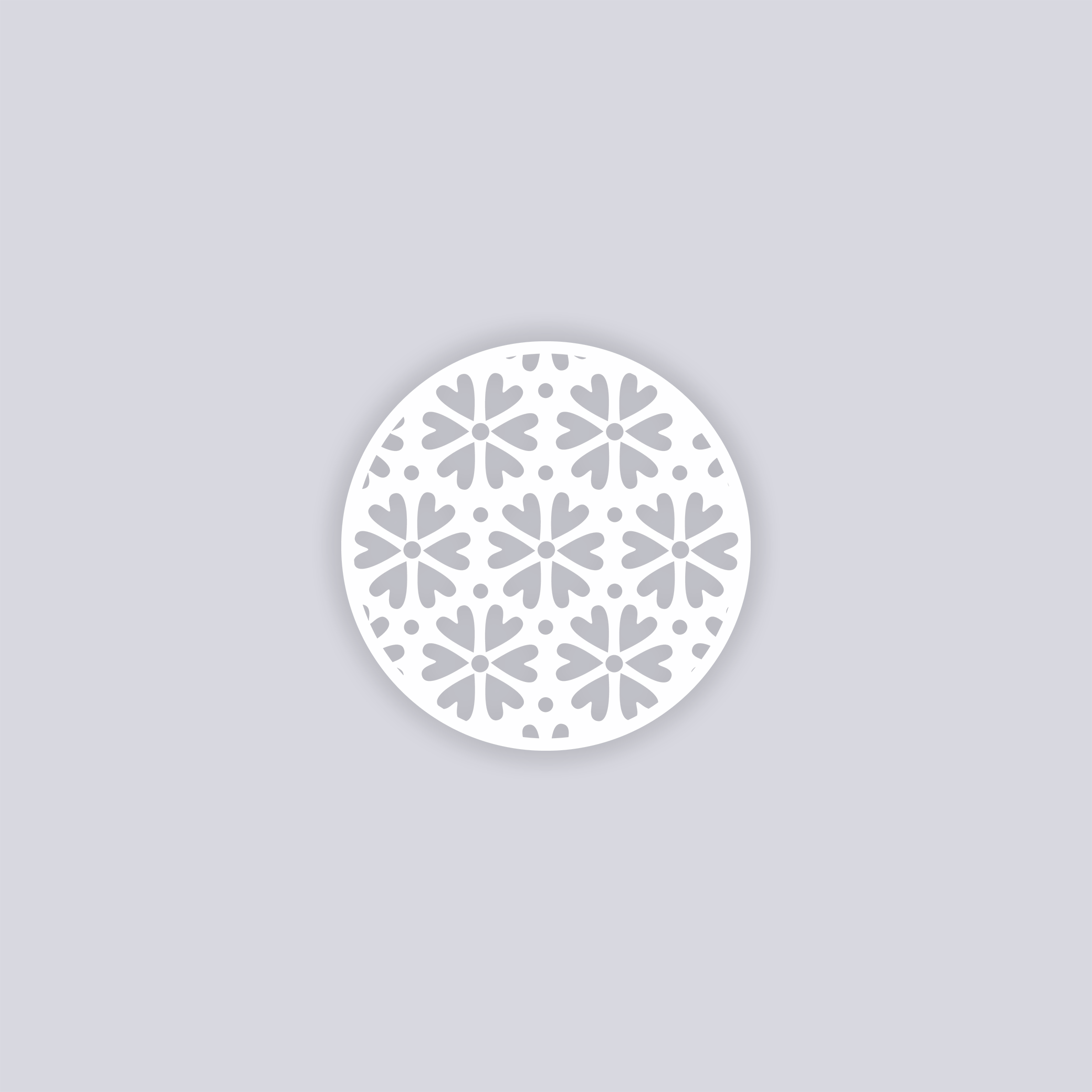 Simple Flower Circle Clay Stencil