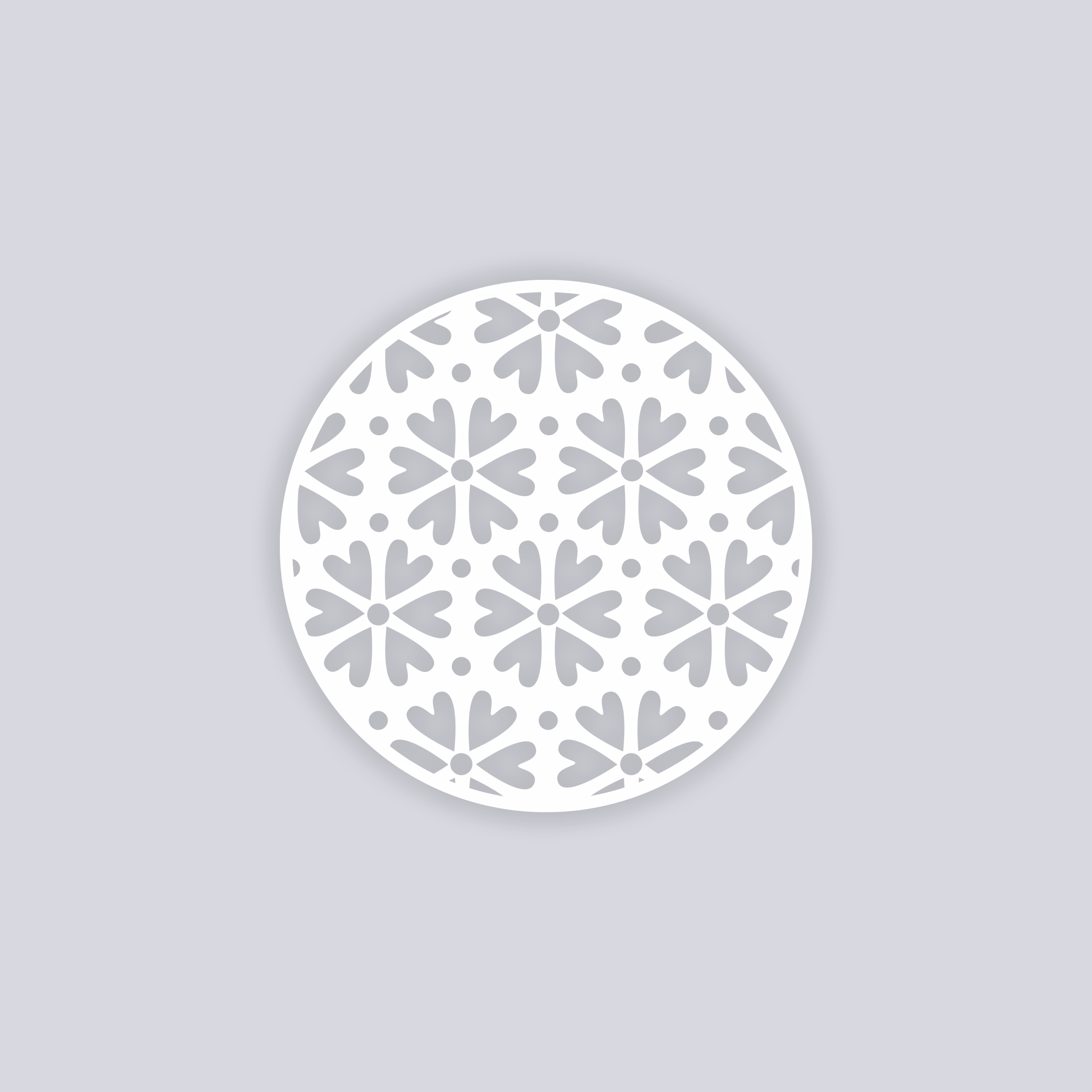 Simple Flower Circle Clay Stencil