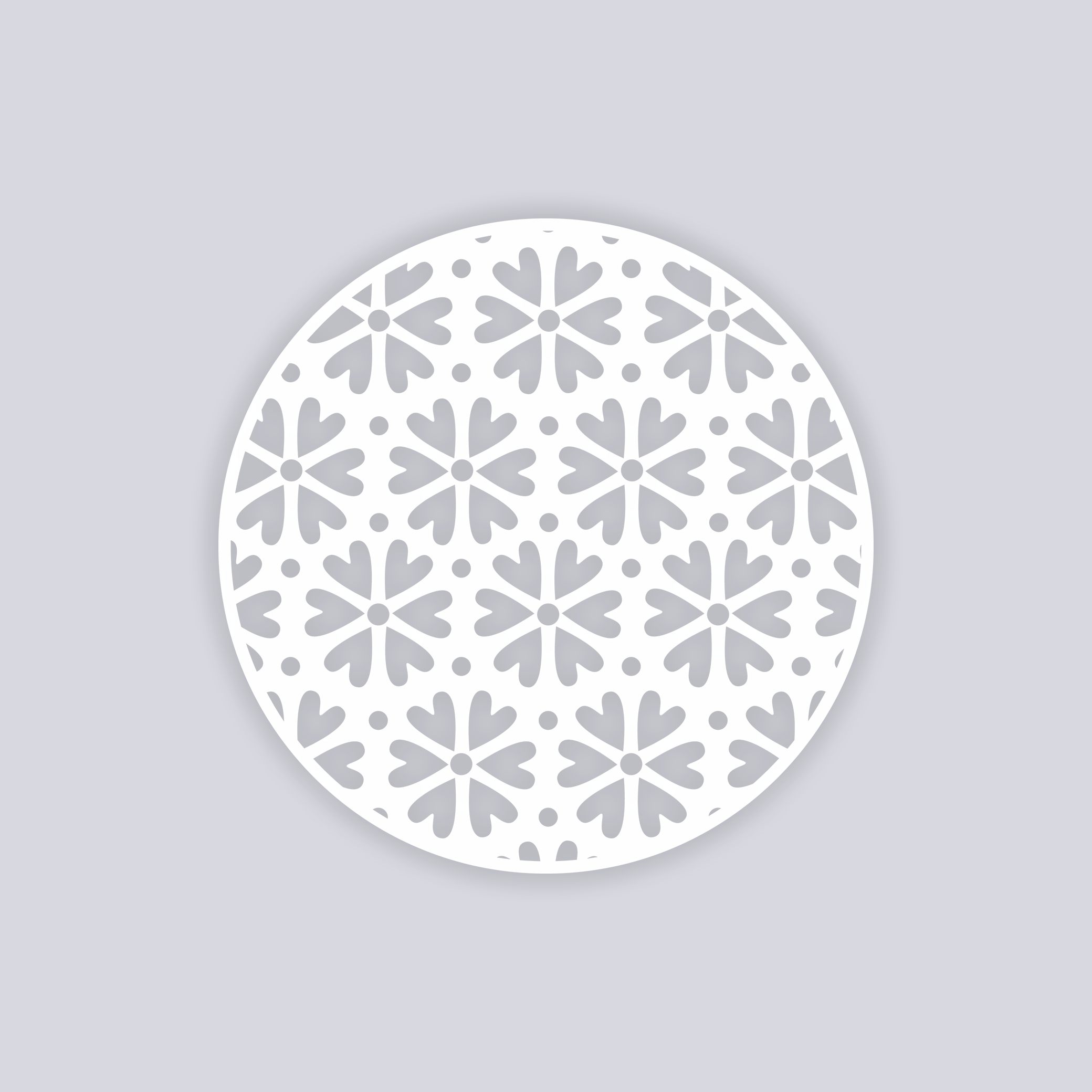 Simple Flower Circle Clay Stencil